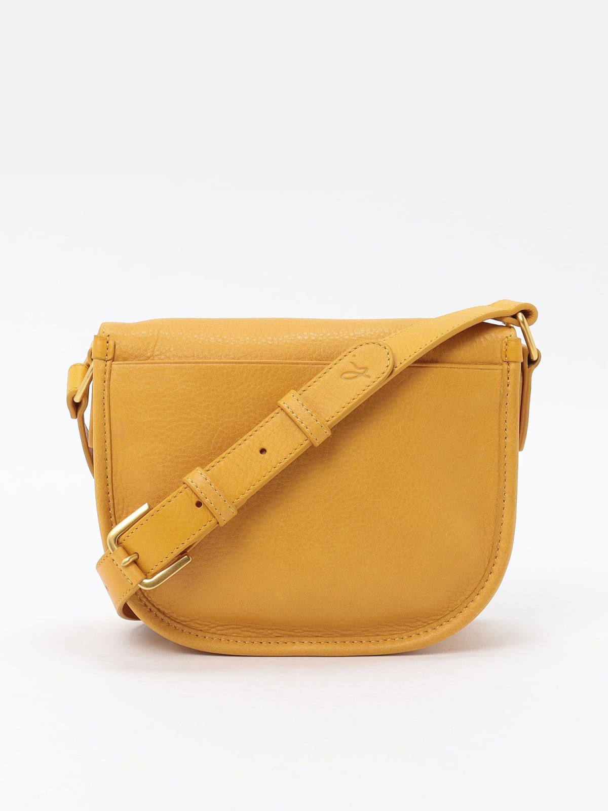 ◆OVHEE◆ Low Shoulder Bag Yellow P00000RS mustard yellow grained leather shoulder bag