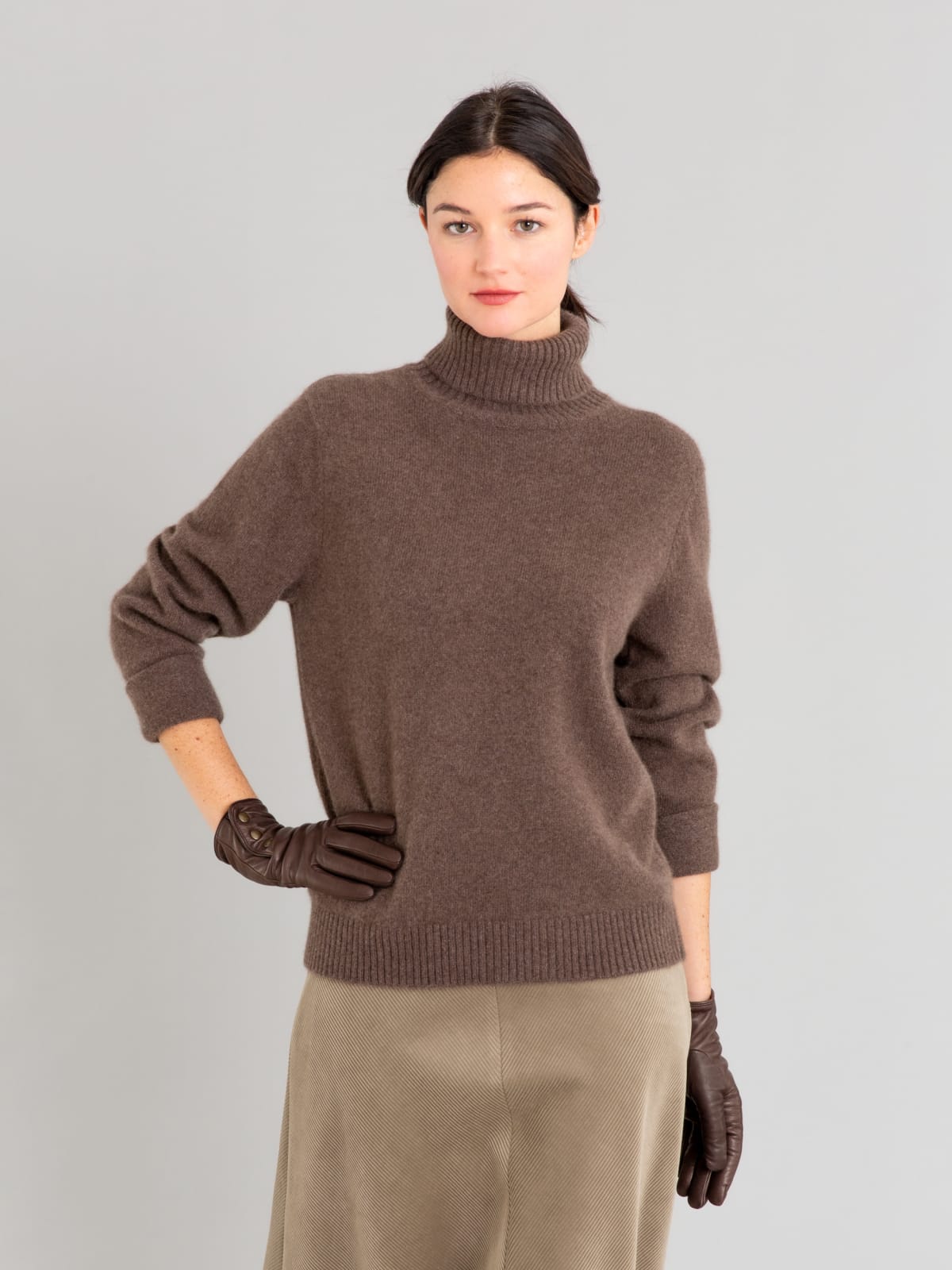 dark brown cashmere Senga jumper