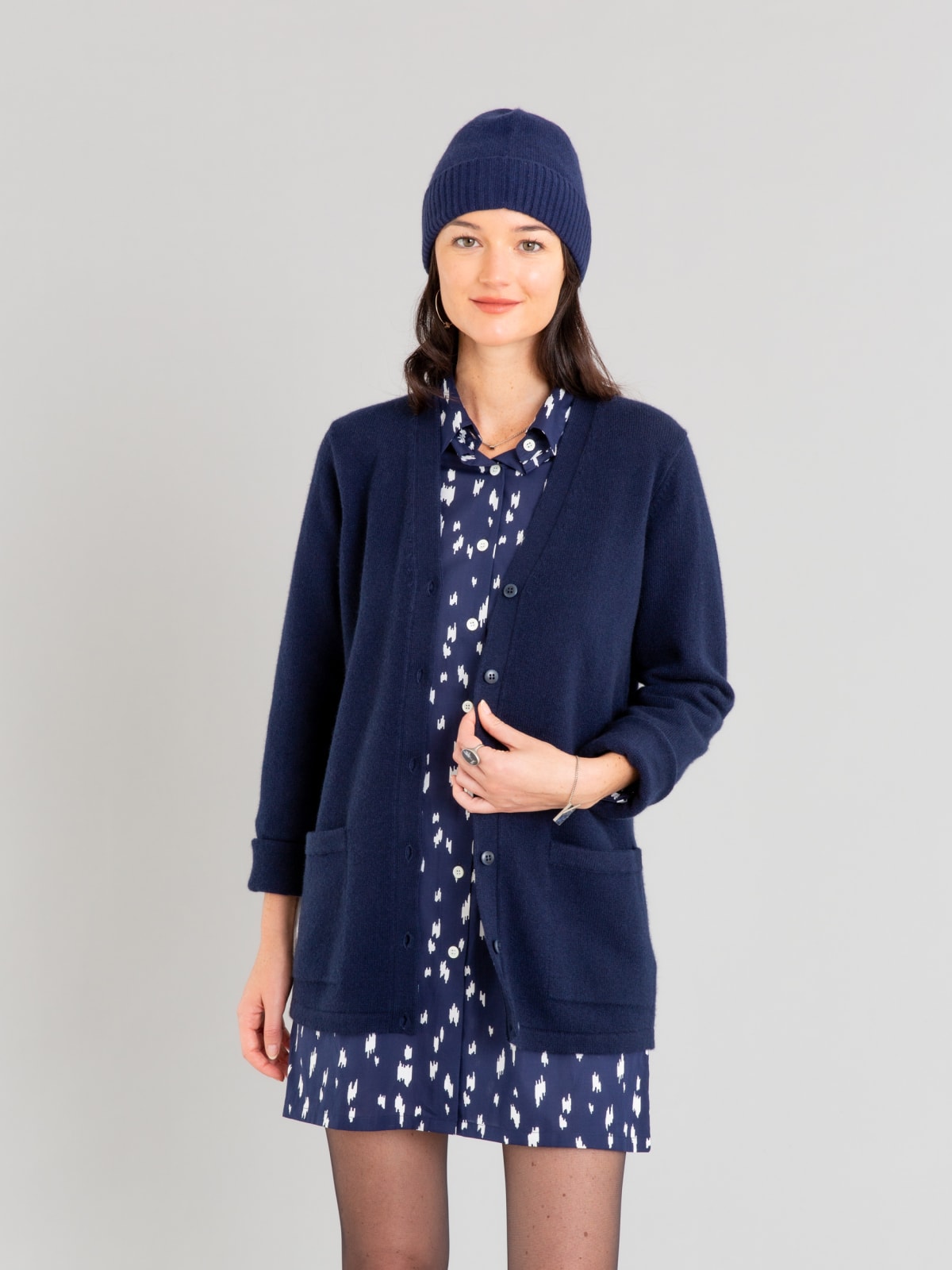 night blue cashmere cardigan