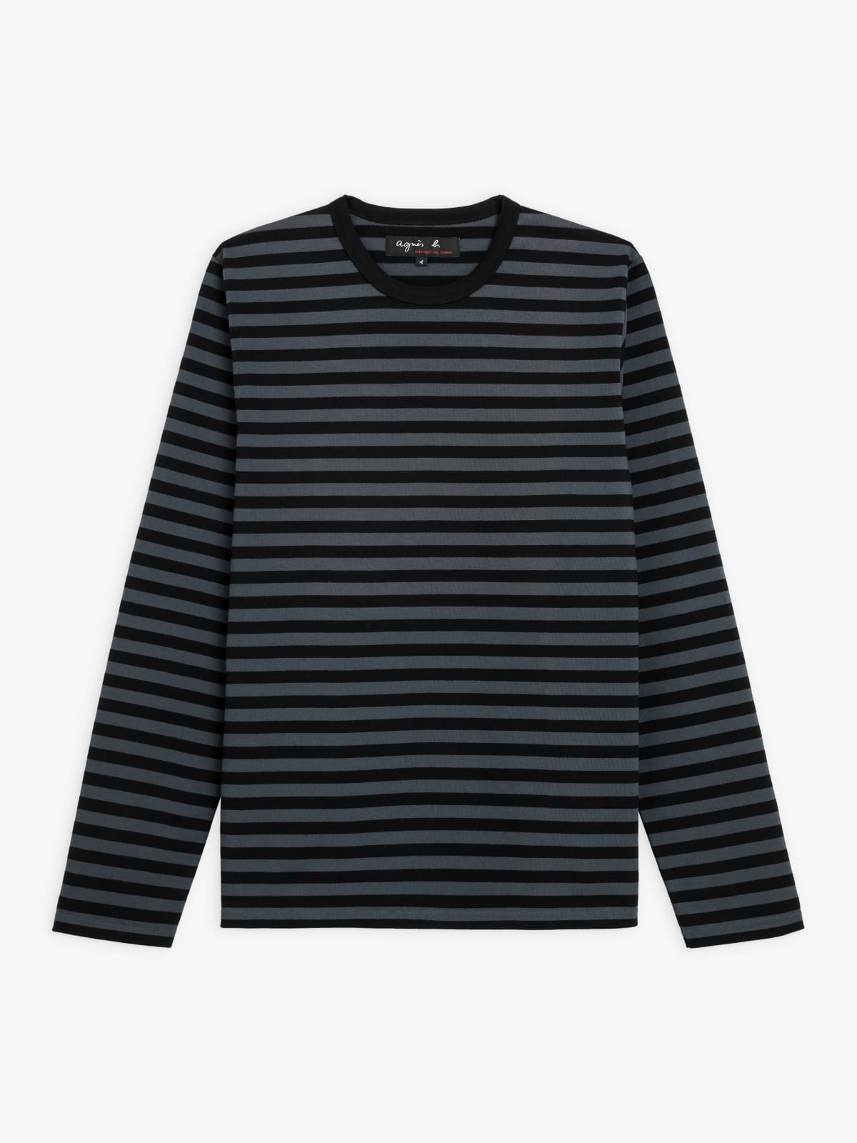 black and grey long sleeves striped Coulos t-shirt