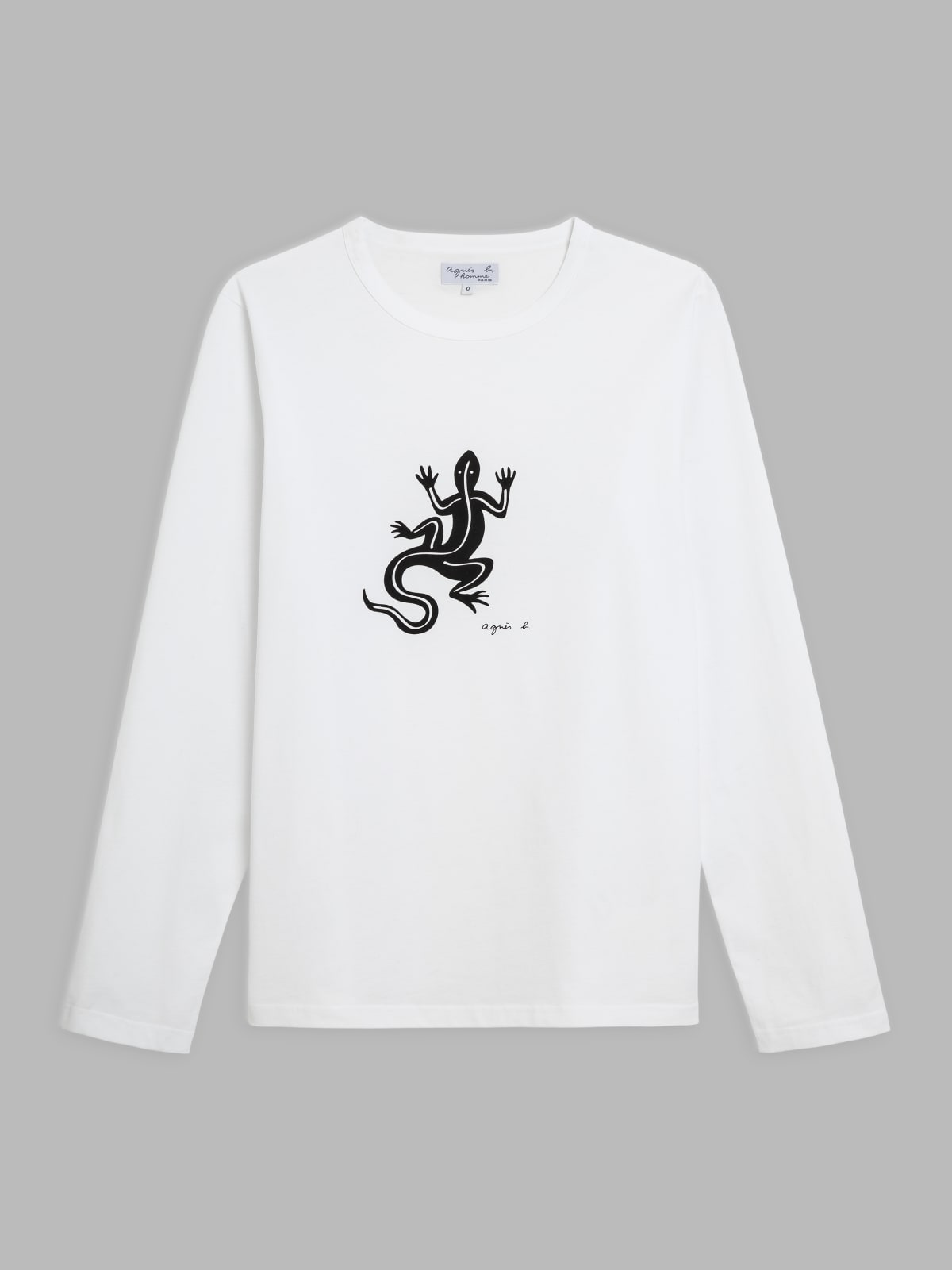 white long sleeves Coulos lizard t-shirt