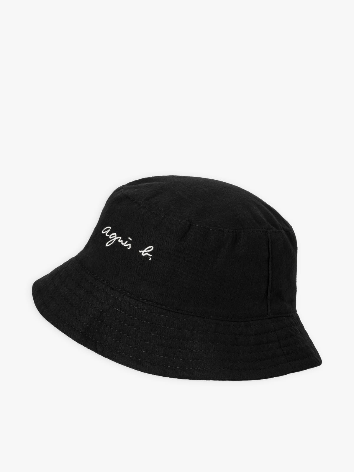 black cotton Axel bucket hat