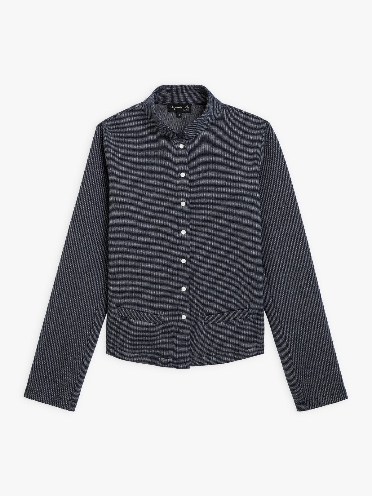 night blue jacquard Lanna jacket with micro-pattern