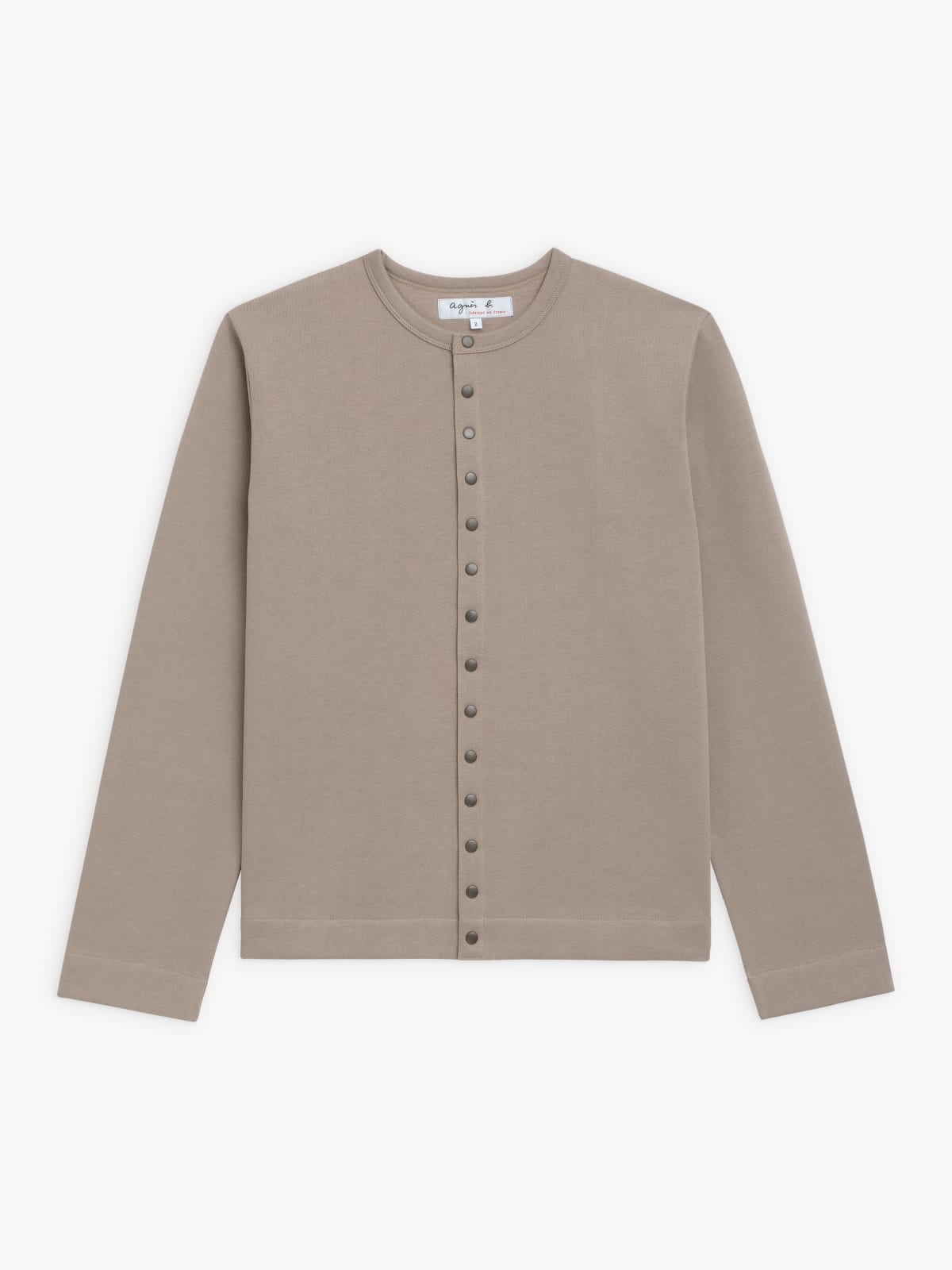 dark beige men organic GOTS snap cardigan