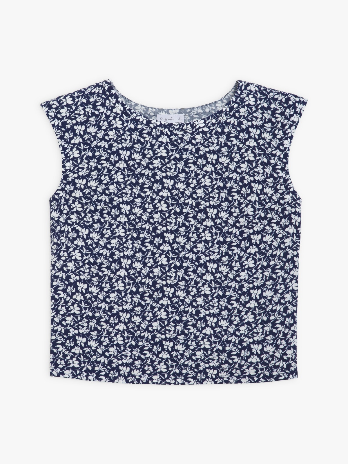 blue and white floral print Celsy top