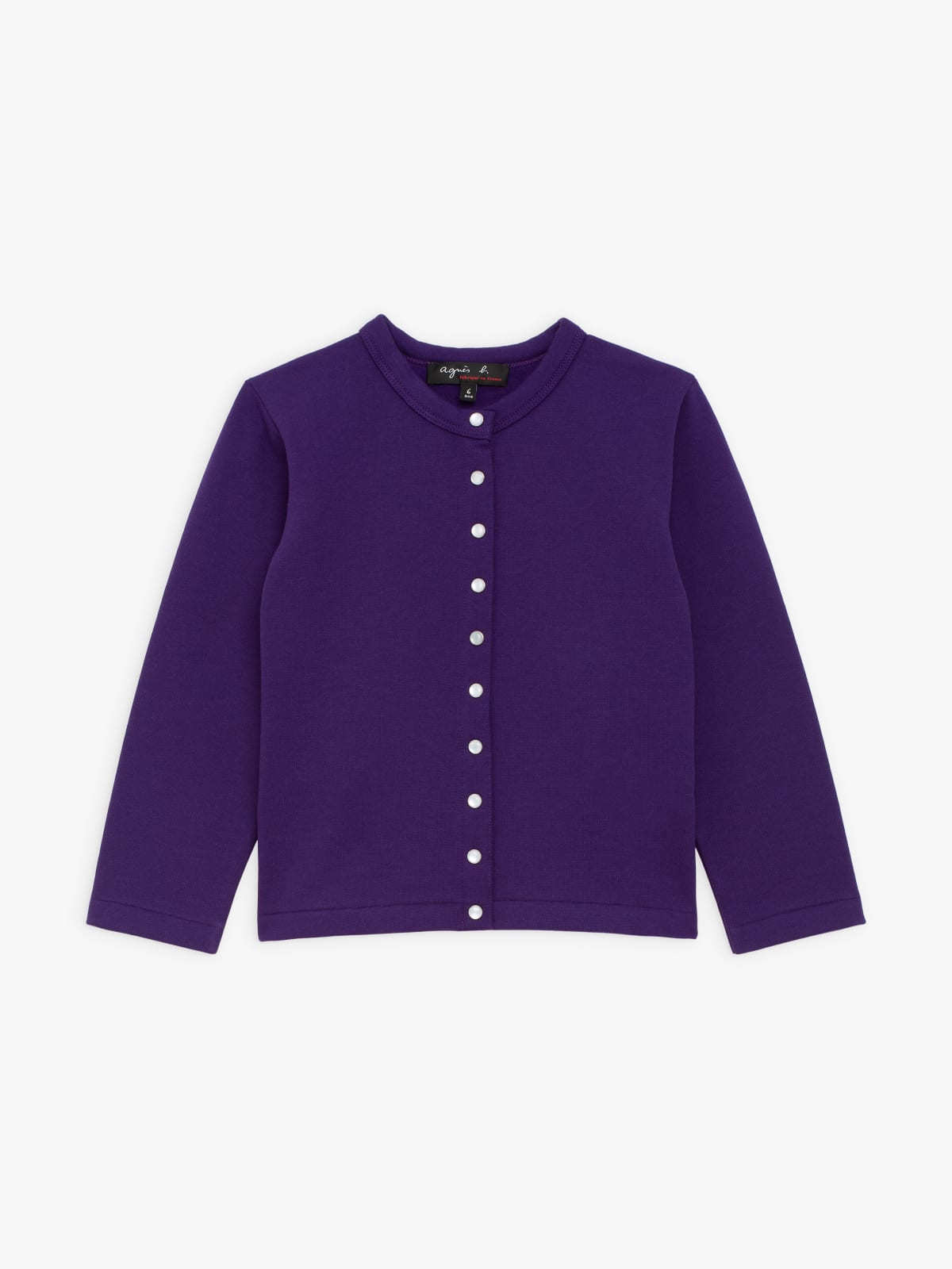 dark purple "12 ans" snap cardigan