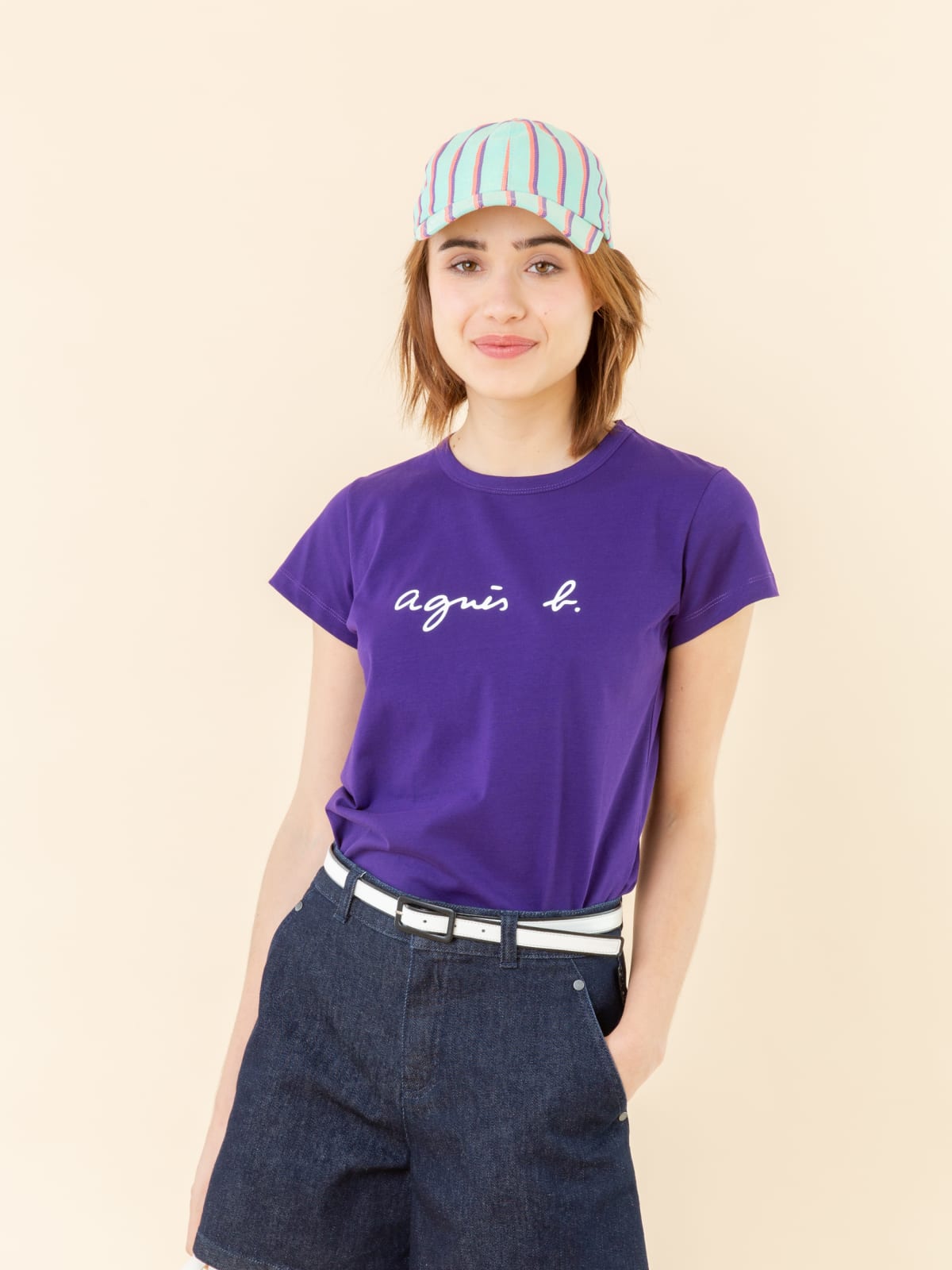 dark purple "agnès b." Brando t-shirt