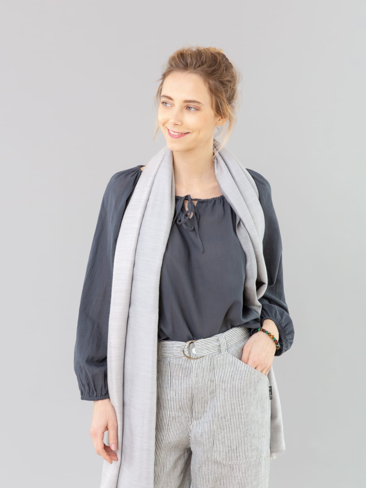 grey cheesecloth Pacha blouse image number 1