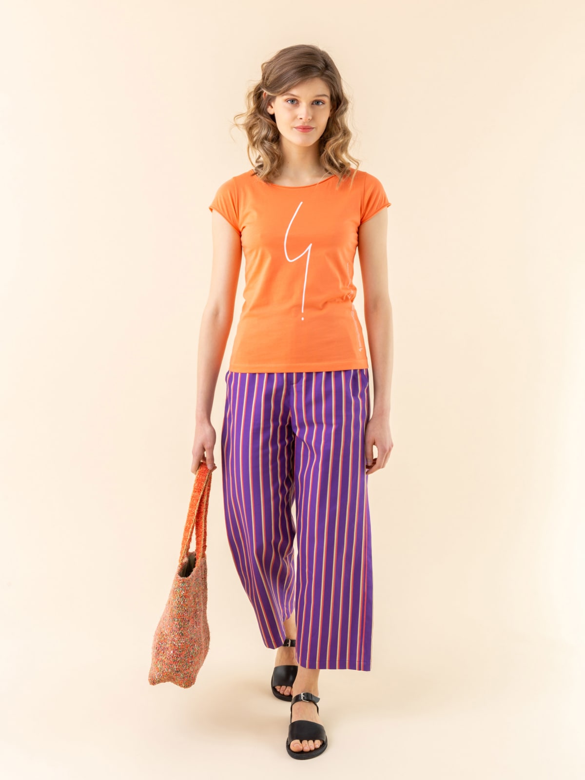 purple striped wide-leg pants purple striped wide-leg pants
