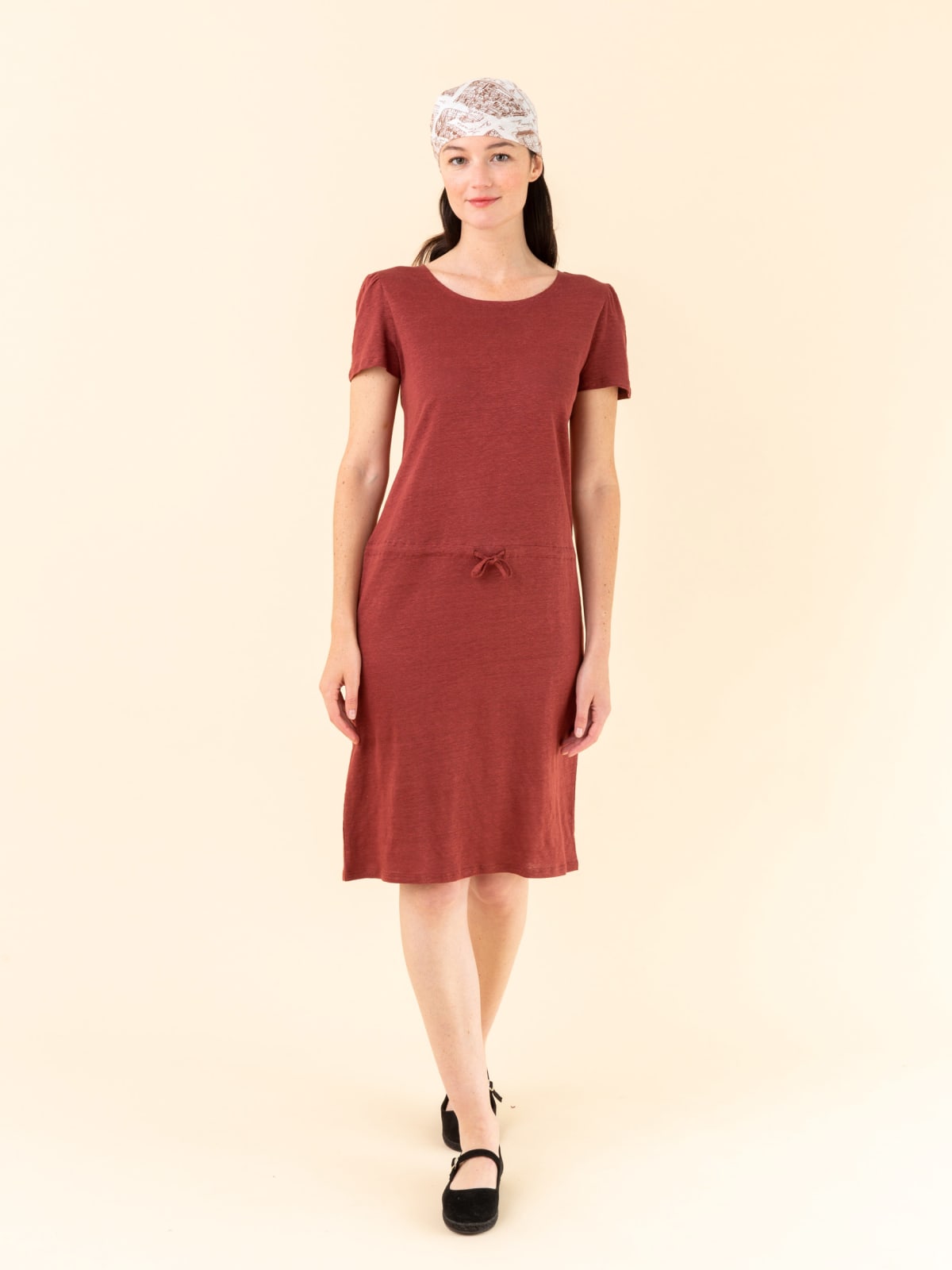 mahogany linen Idole dress