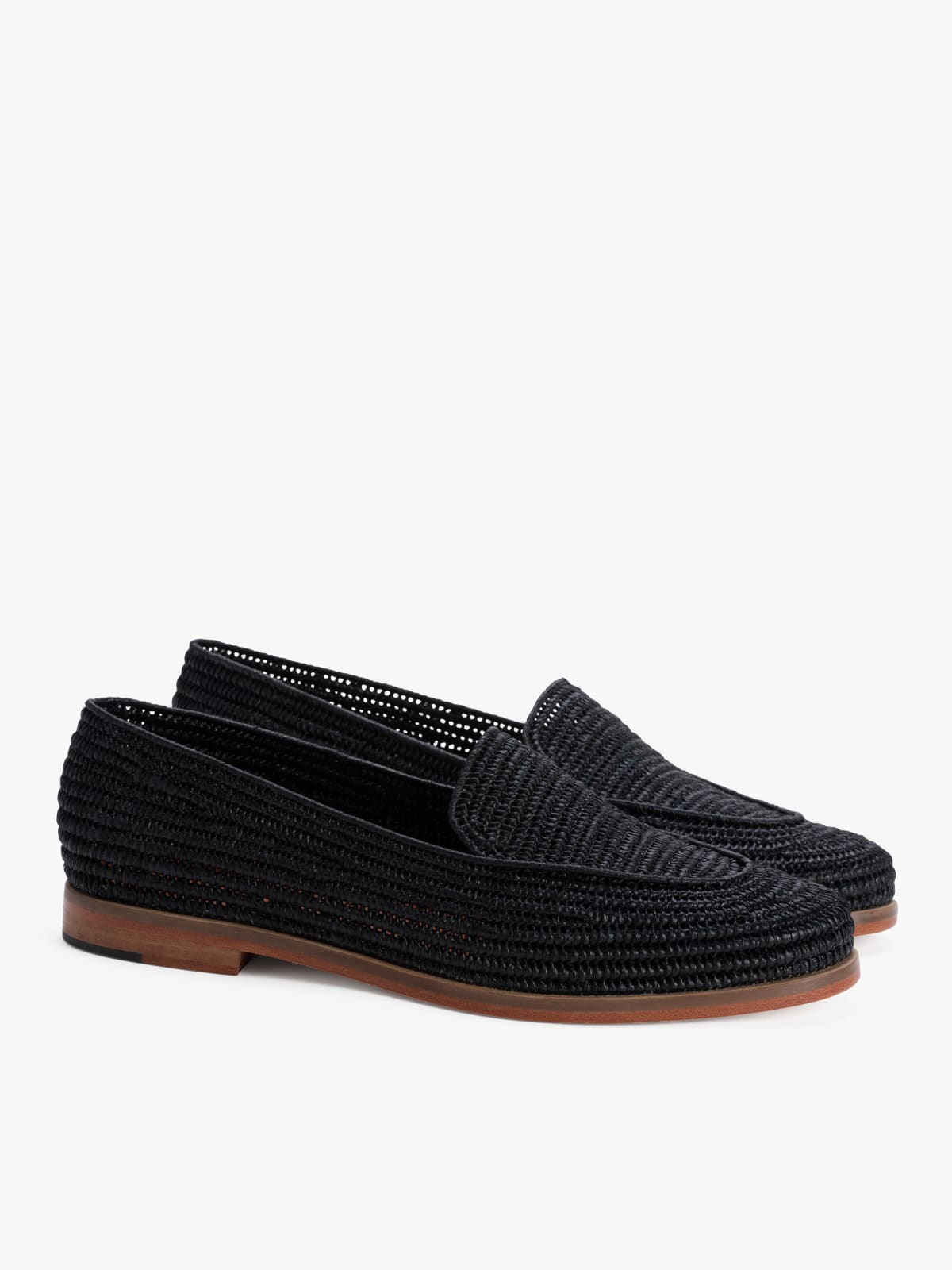 black agnès b. and Yvonne Waska raffia loafers