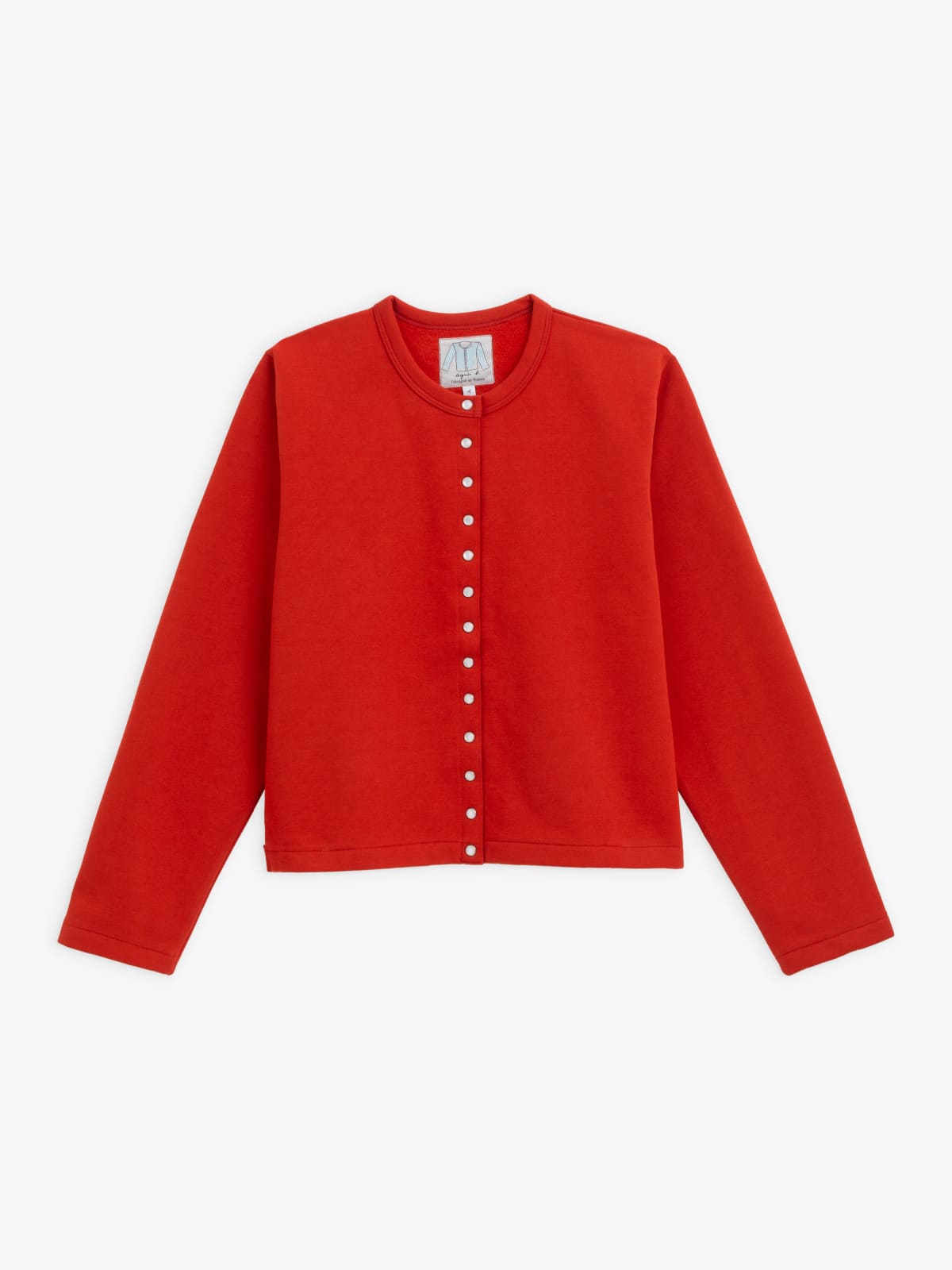 red Le Classique snap cardigan