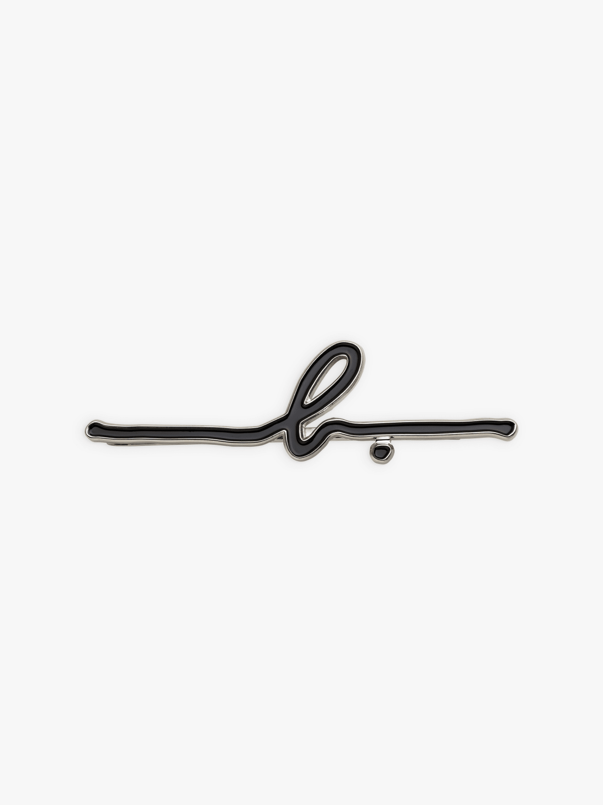 black b. enamelled metal barrette