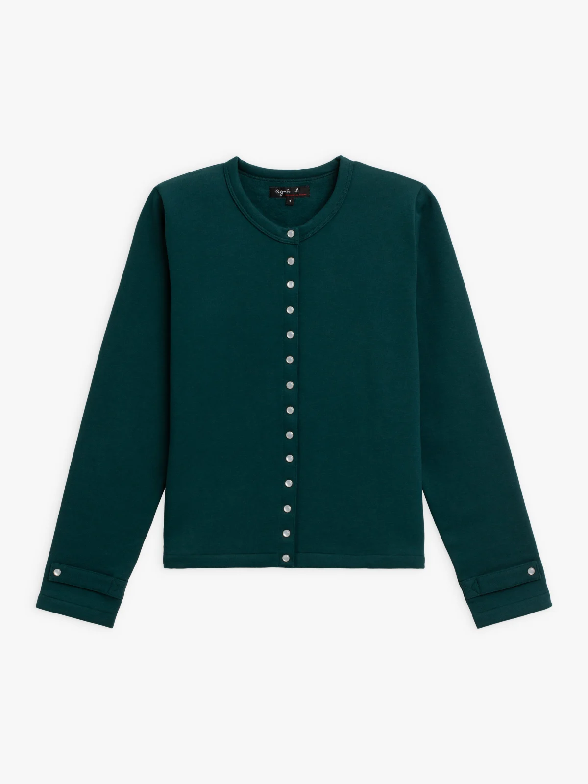 cardigan pression Rosana en molleton vert fonce