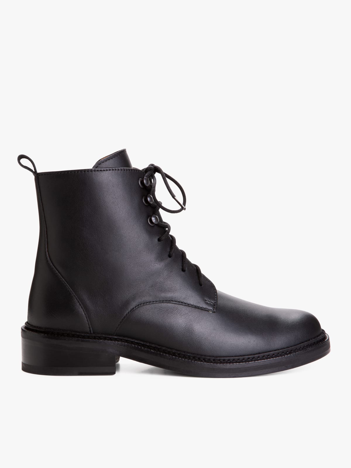 black leather Zoe ankle boots