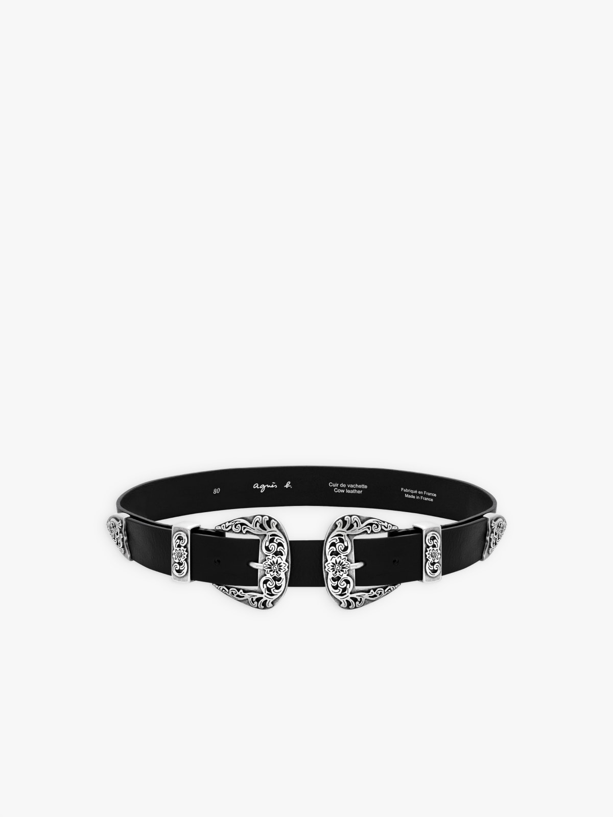 Joan black leather belt