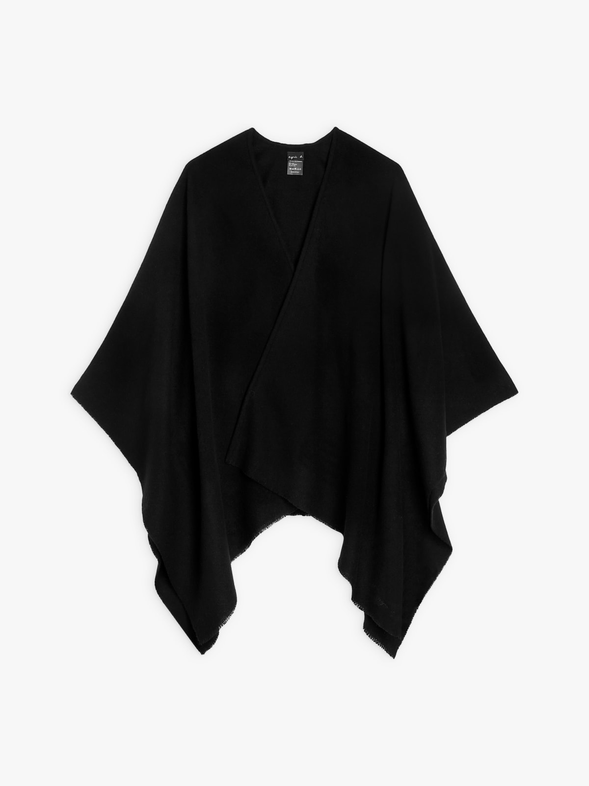 poncho Noelia en laine et cachemire noir