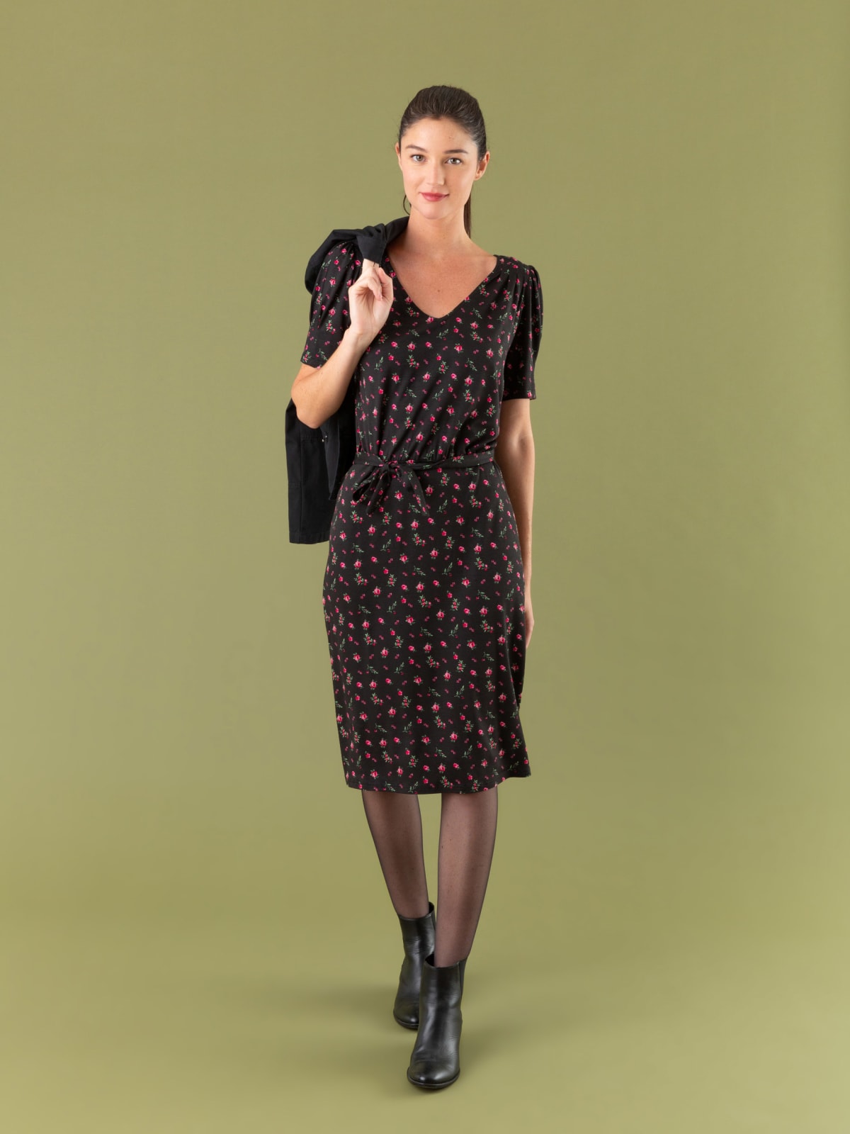 New Pommier dress in floral print jersey