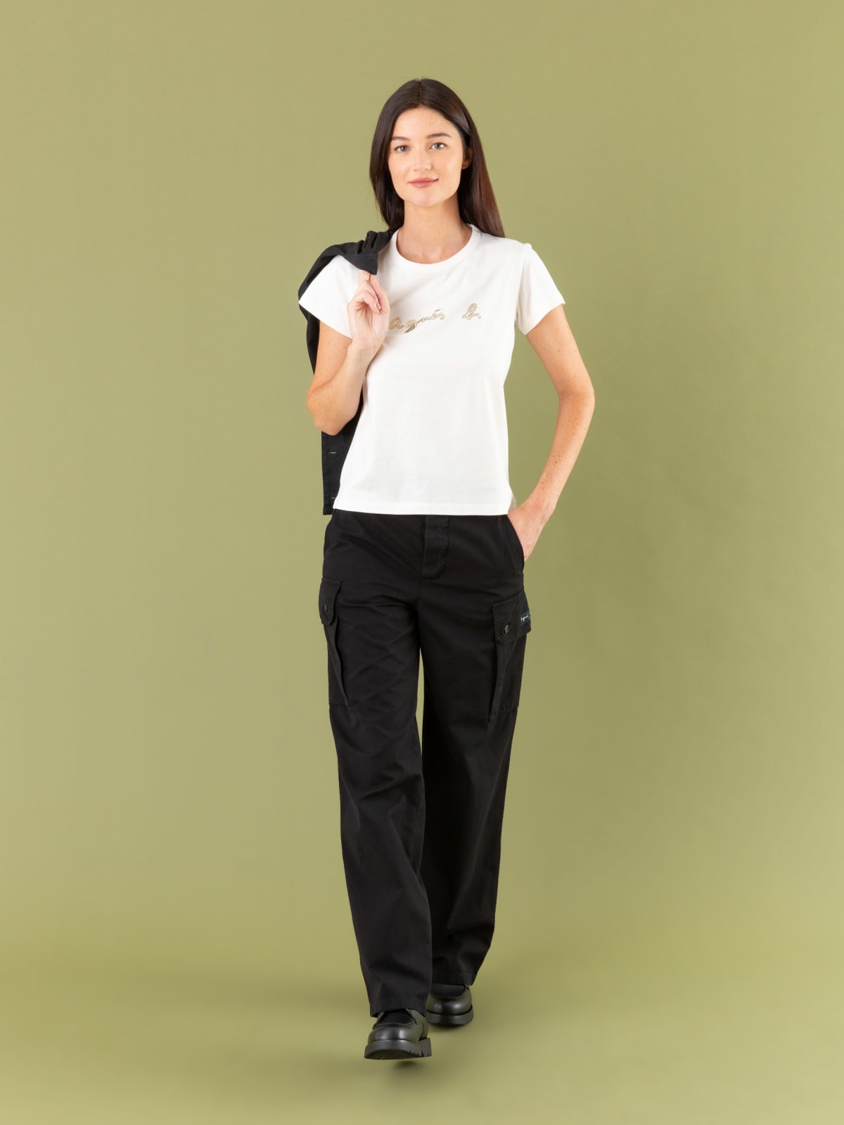 black treillis trousers in cotton canvas