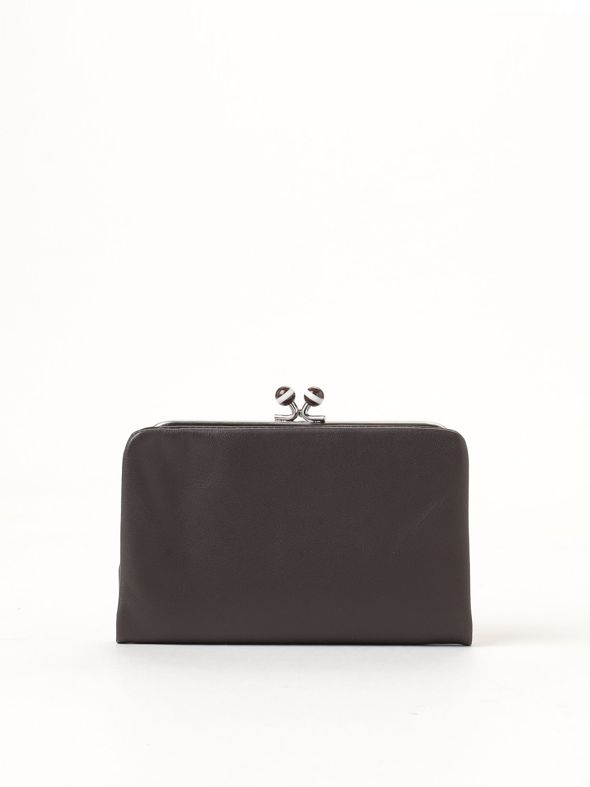 leather wallet with clip fastener image number 1