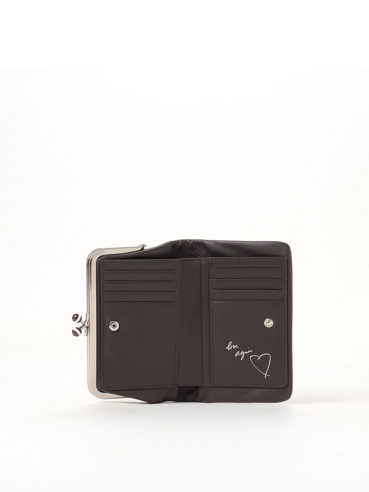 leather wallet with clip fastener image number 3