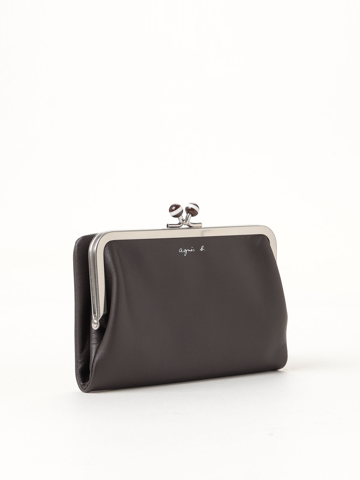 leather wallet with clip fastener image number 2