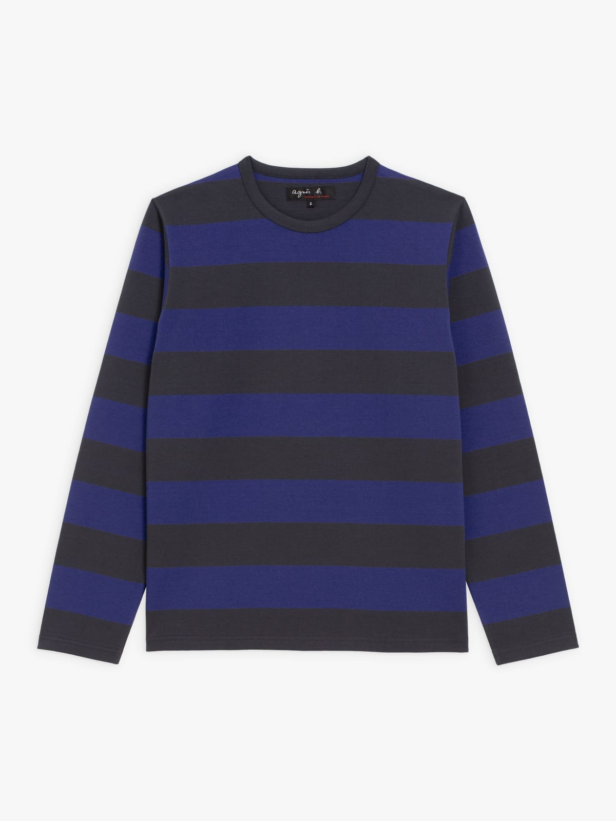 blue and grey wide striped Coulos t-shirt