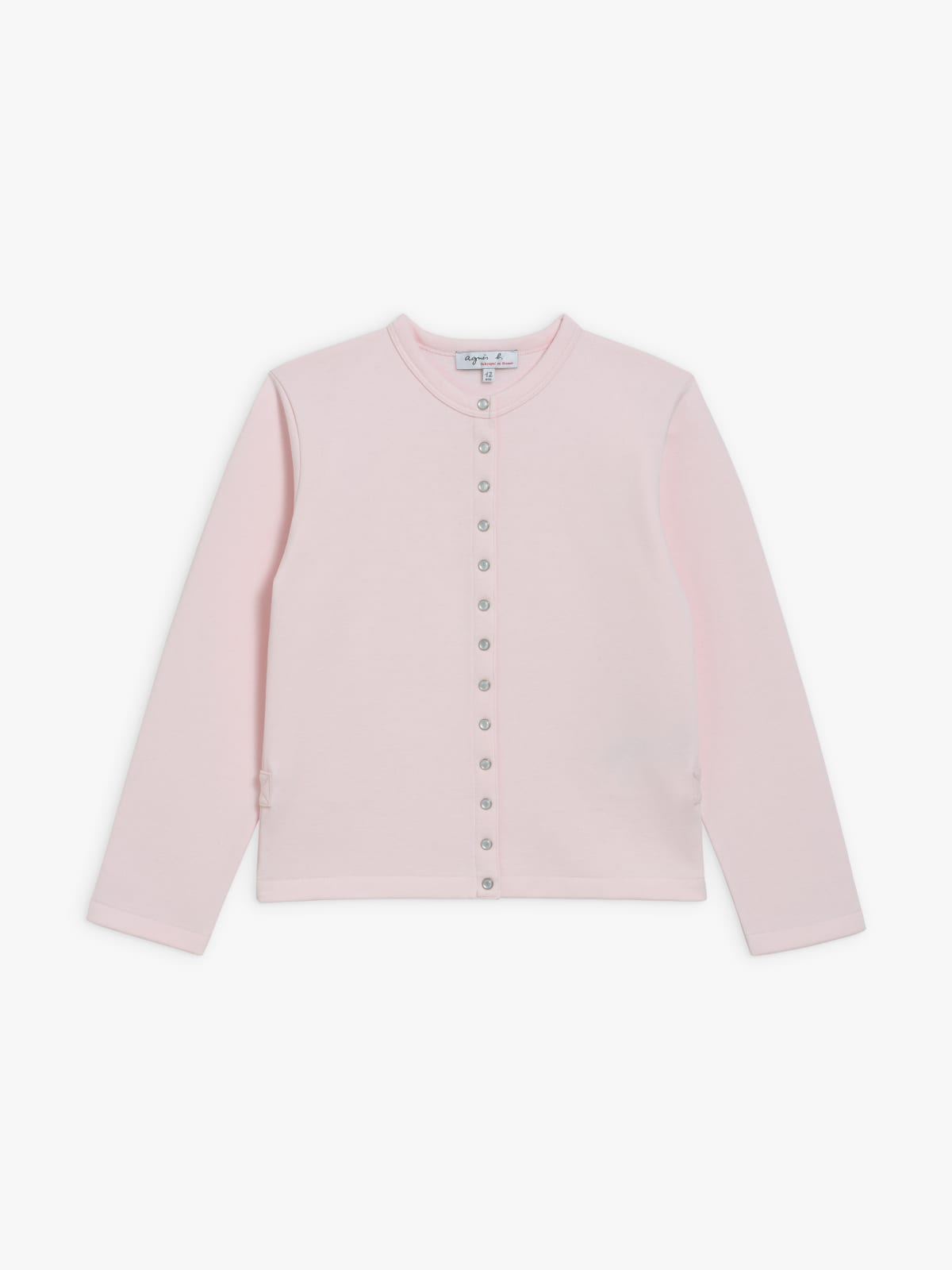 pink pale "12 ans" snap cardigan