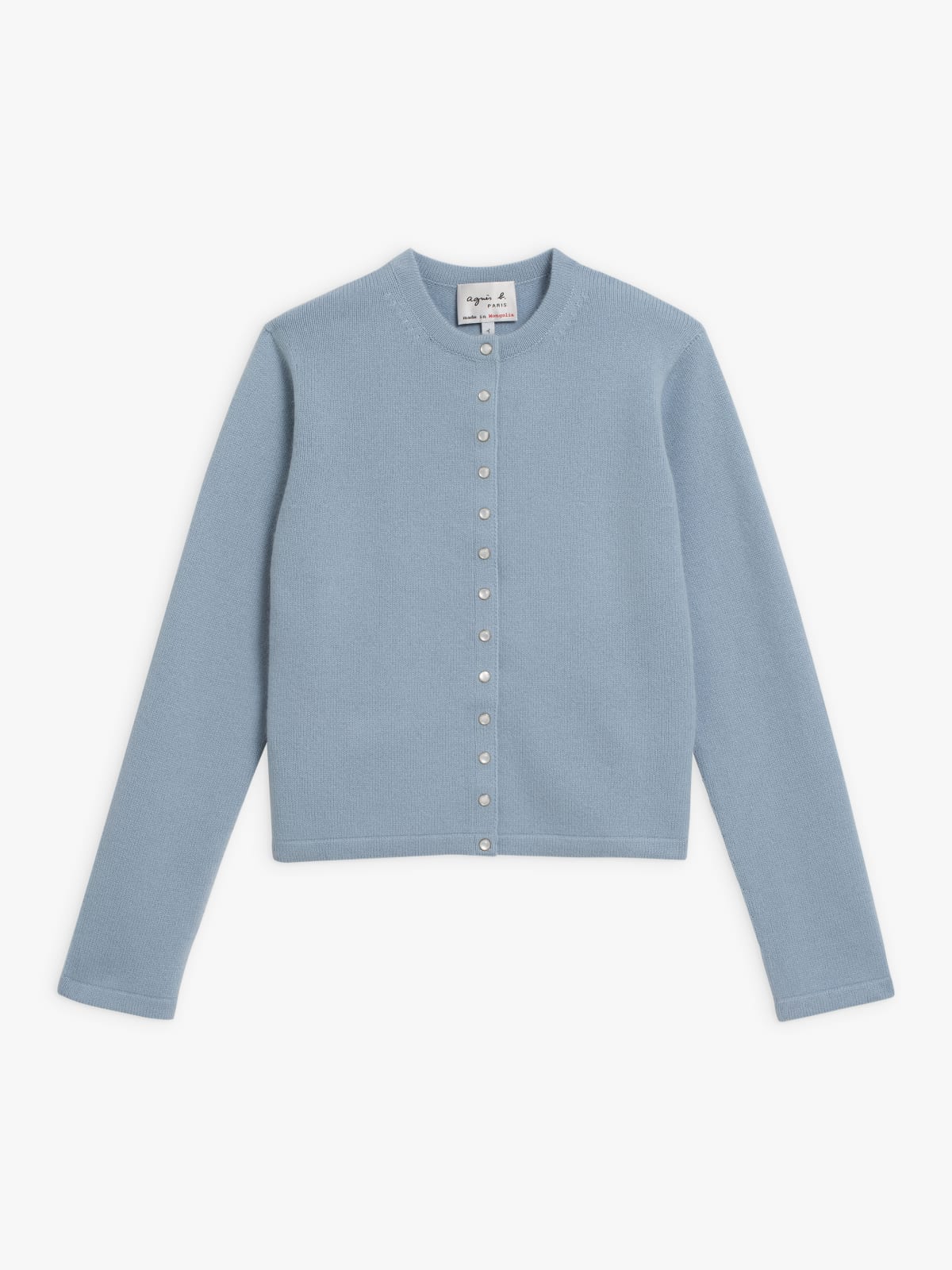 blue "12 ans" pure cashmere snap cardigan