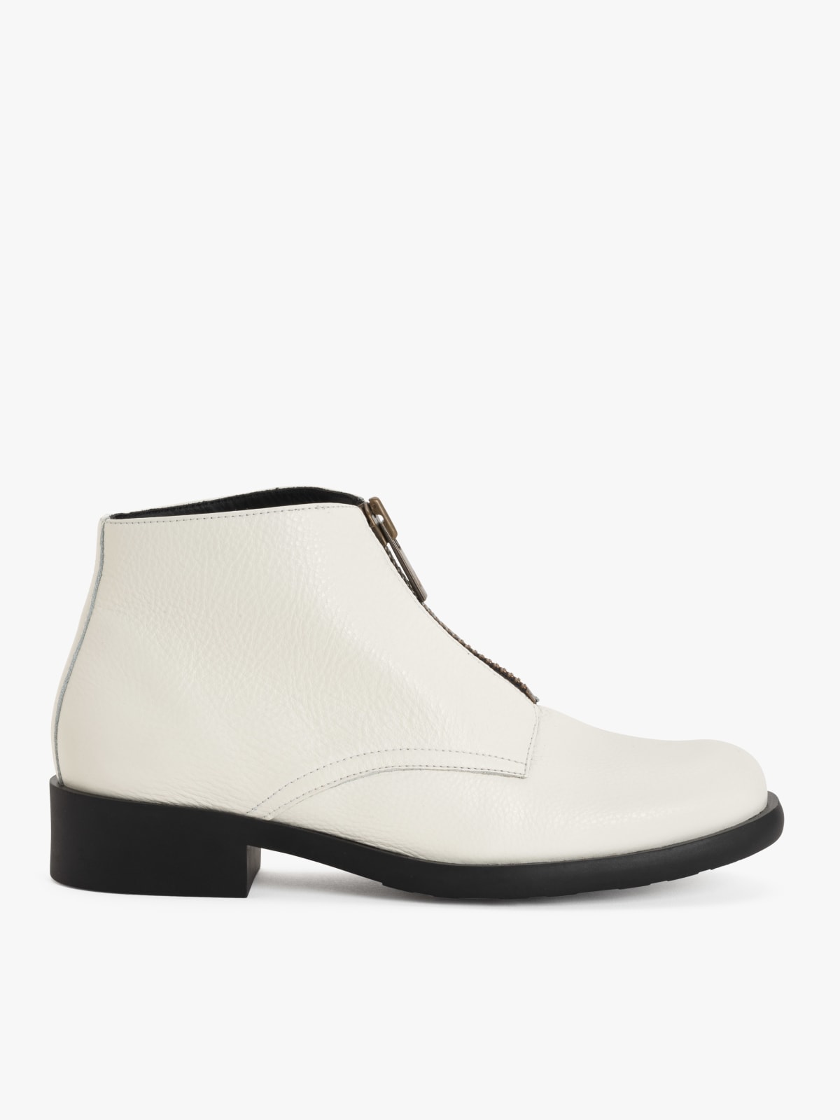 boots Brooklyn 2 en cuir grainé blanc