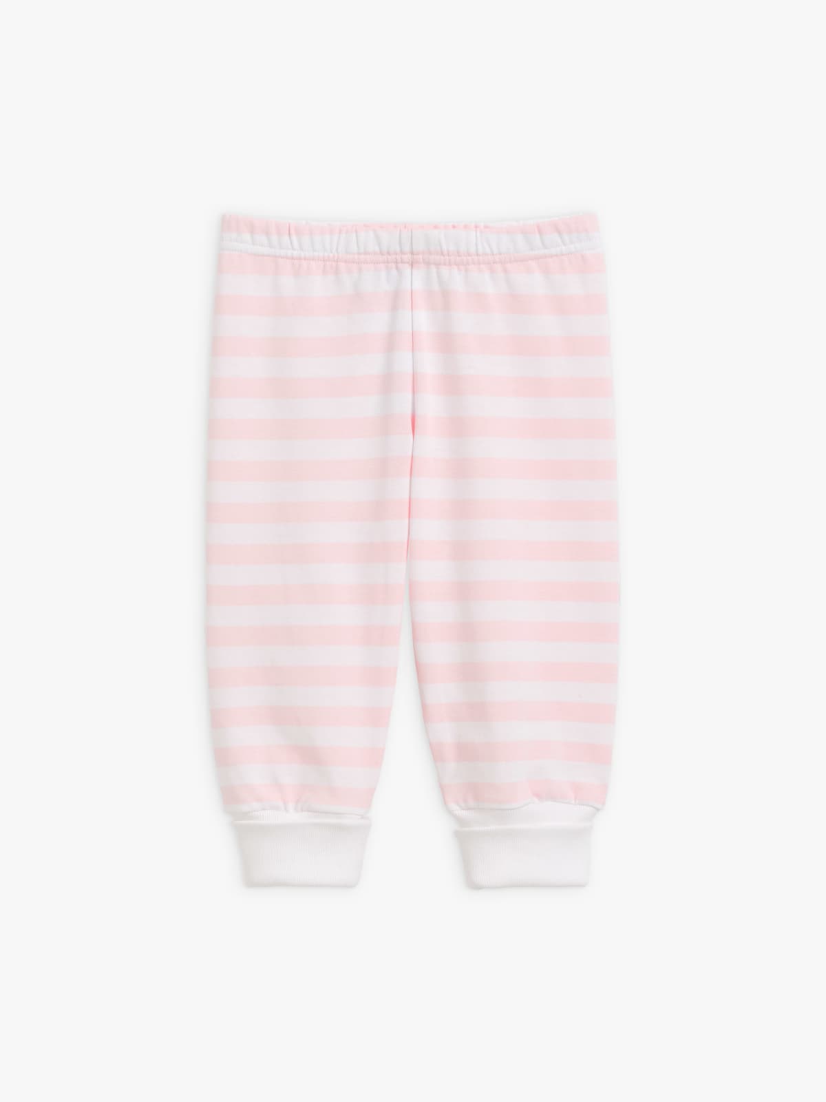 pantalon Turbo en jersey de coton rayé rose et blanc