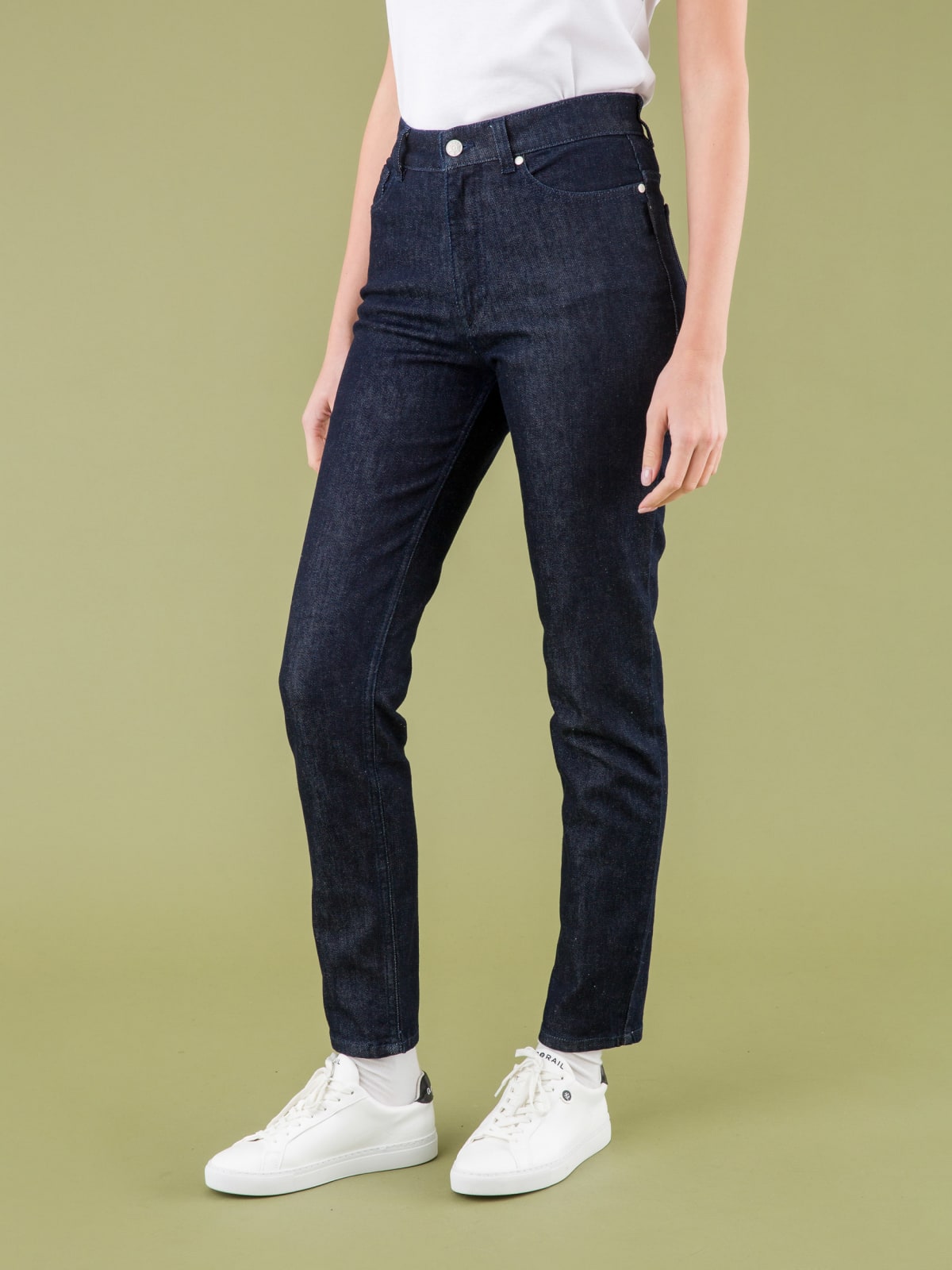 high-waisted slim-fit stretch jeans | Agnès b.