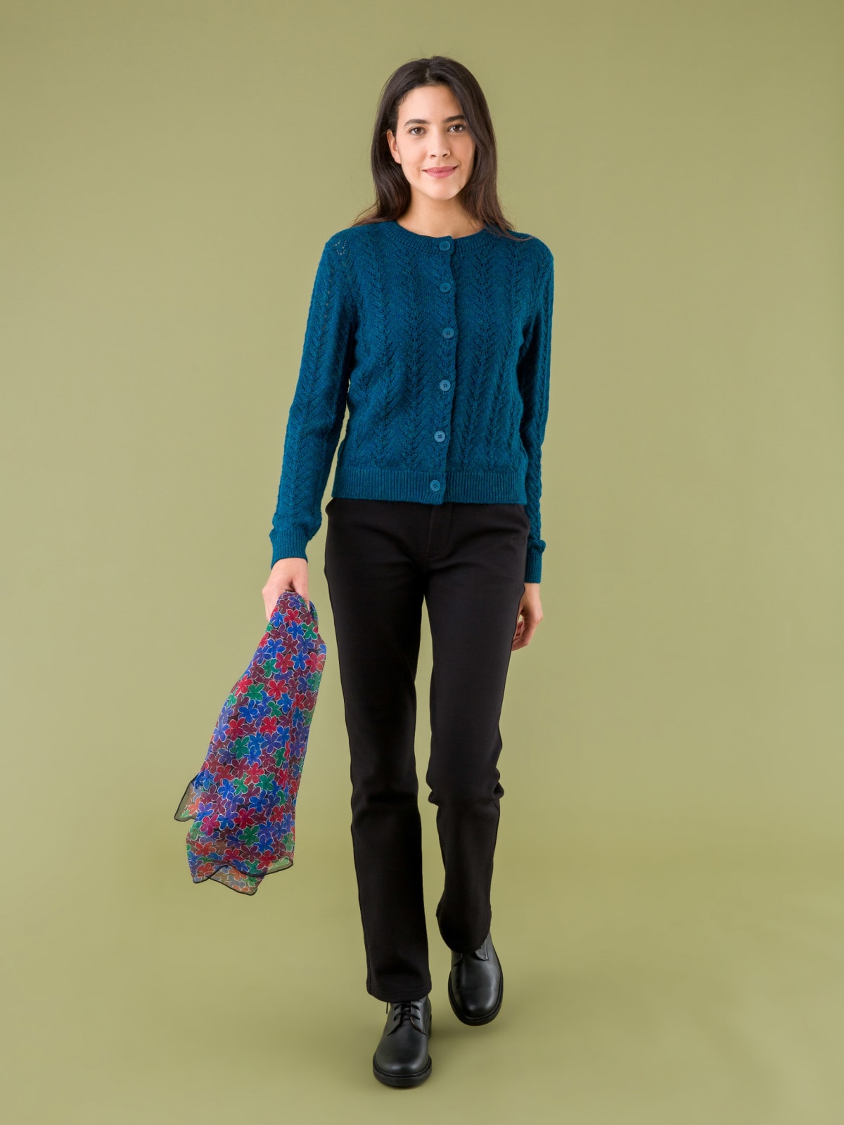 Agnes b. alpaca 100% botton cardigan