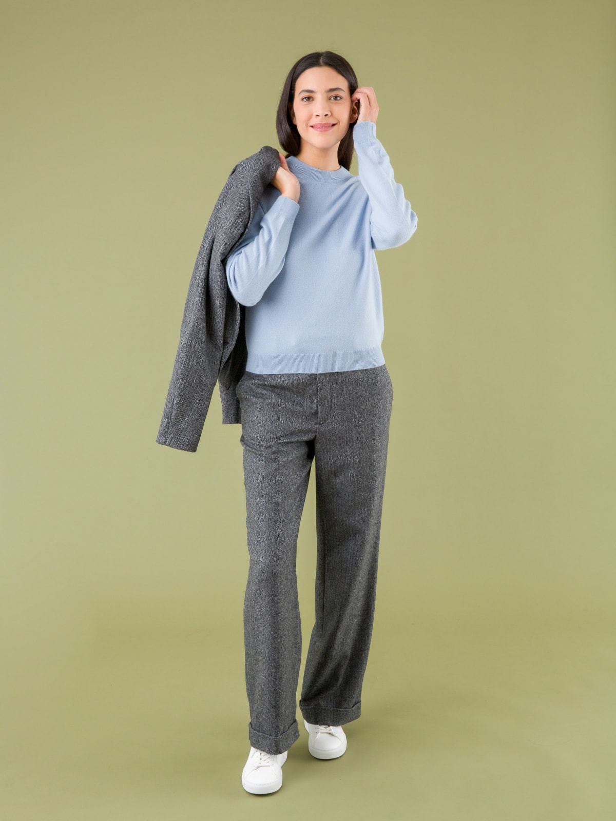 blue cashmere Neige sweater