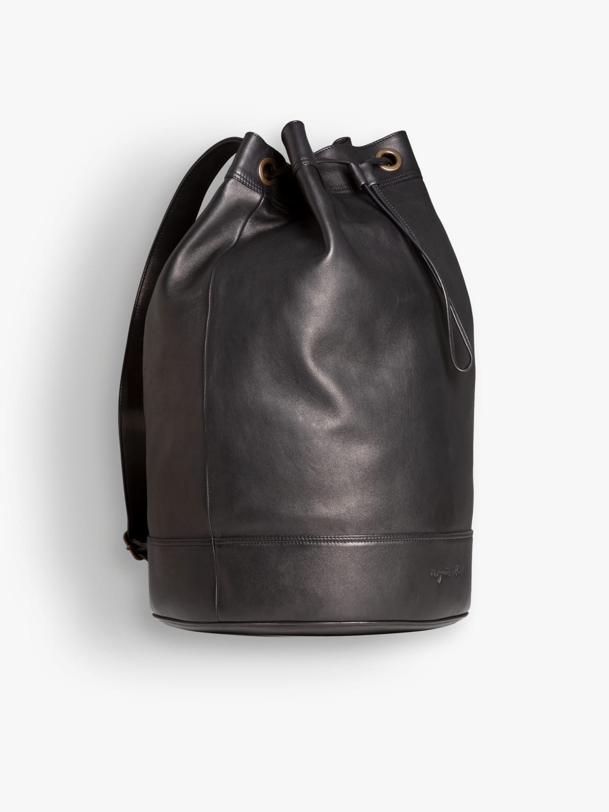 sac Baluchon grand modèle noir en cuir d'agneau