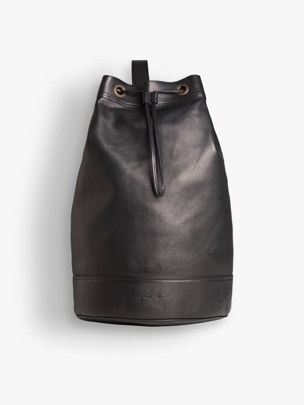 sac Baluchon grand modèle noir en cuir d'agneau