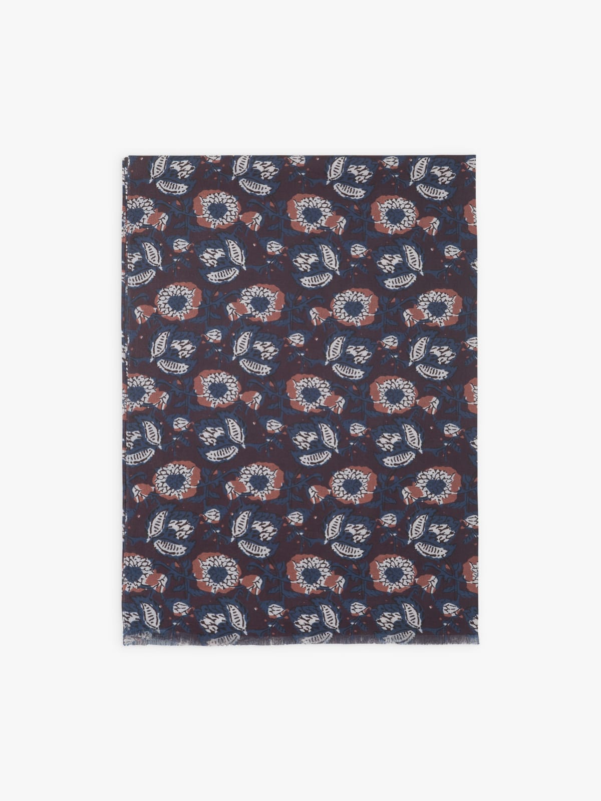 blue Ambroise printed cotton scarf