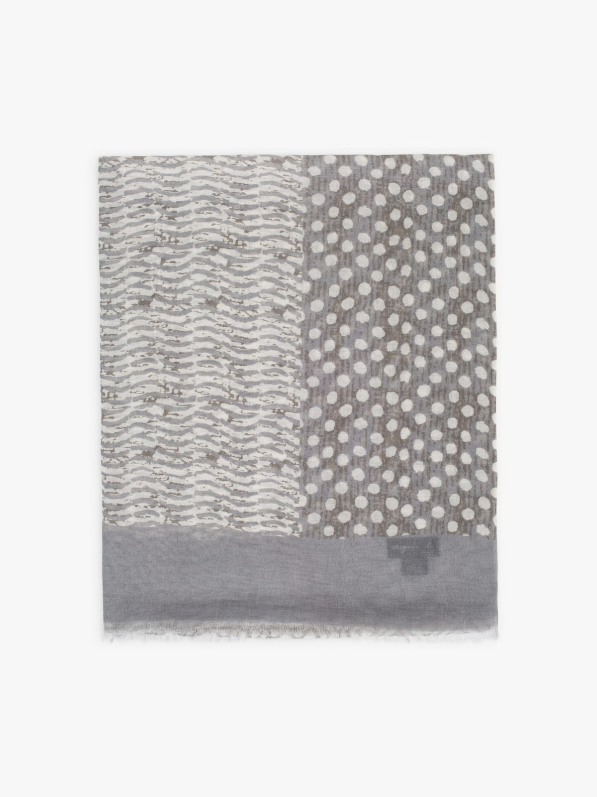 grey Loukas cotton and modal voile scarf