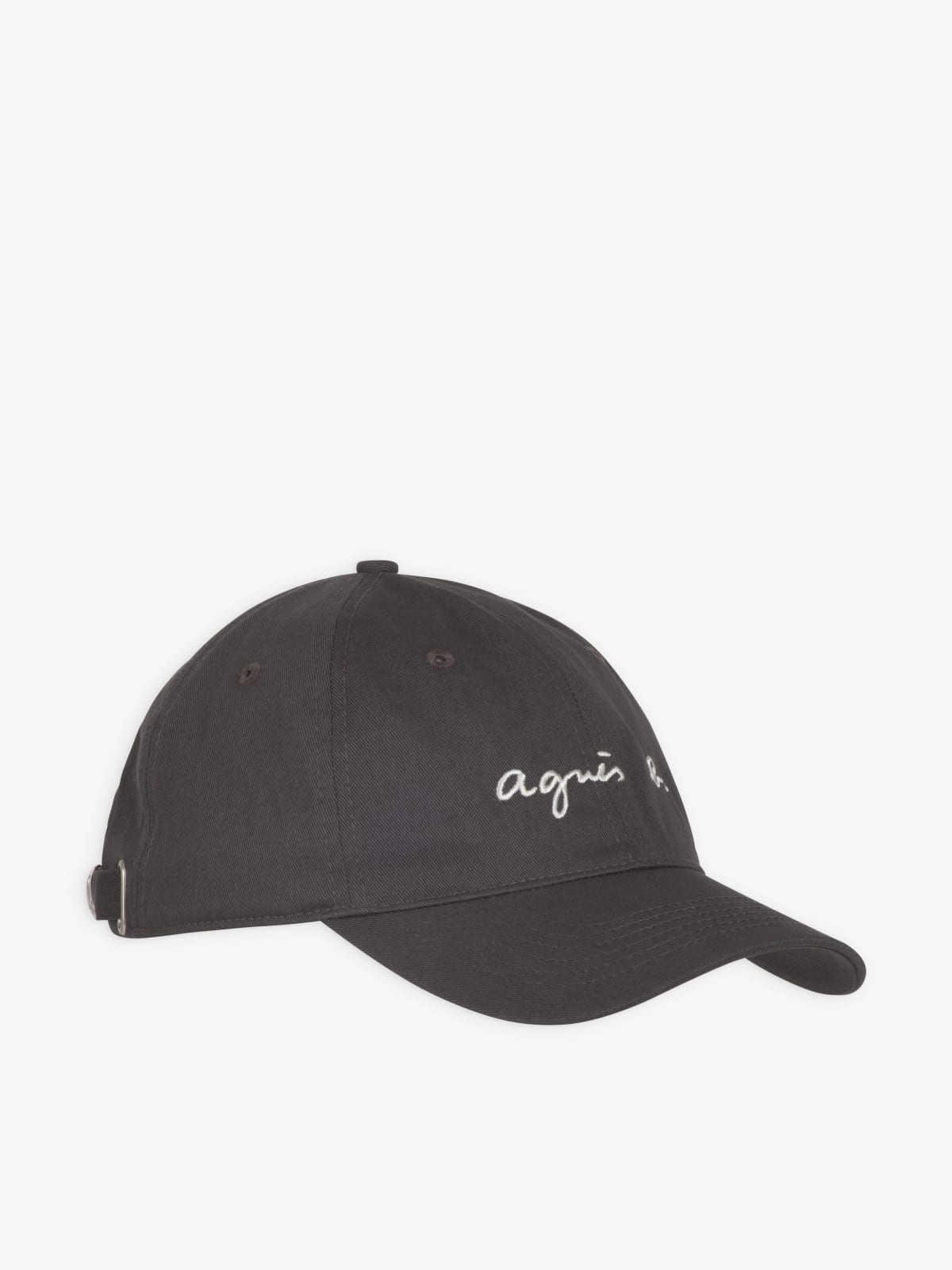 dark grey embroidered "agnès b." cap