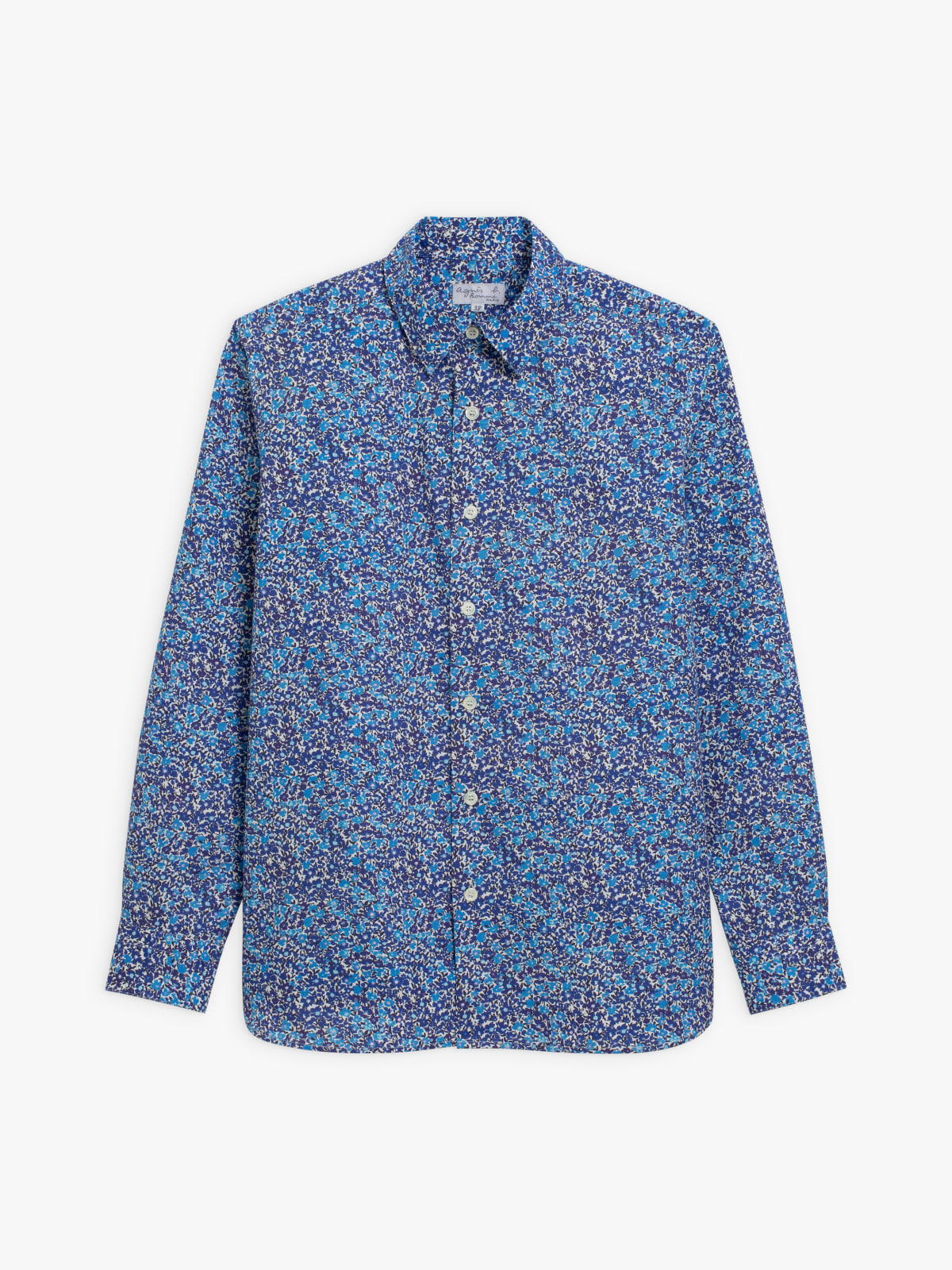 sky blue Jean floral shirt