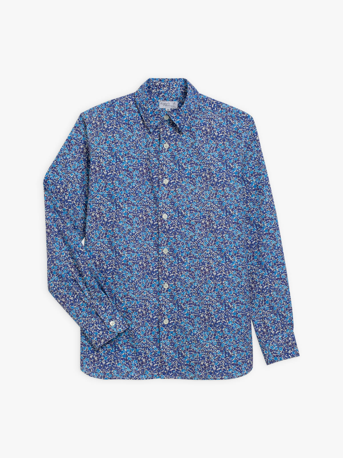 sky blue Jean floral shirt