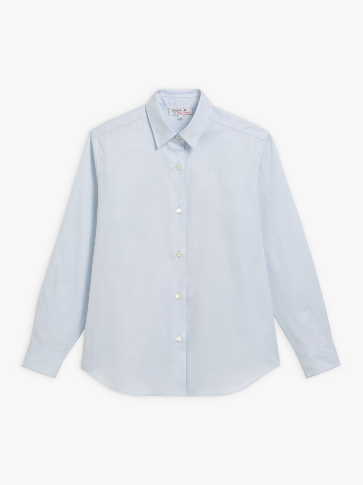 chemise en sergé de coton bleu ciel