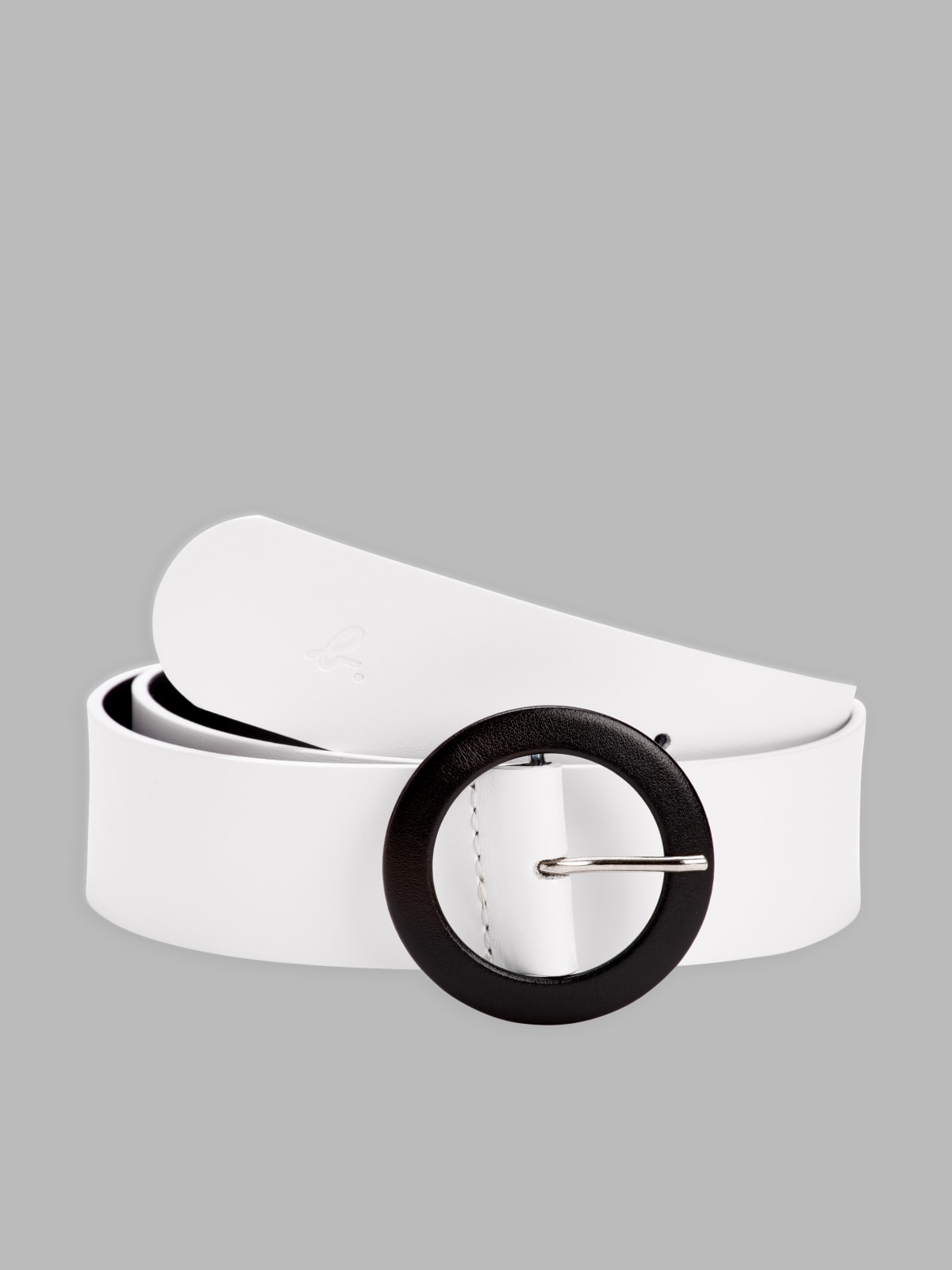 white leather Pop belt