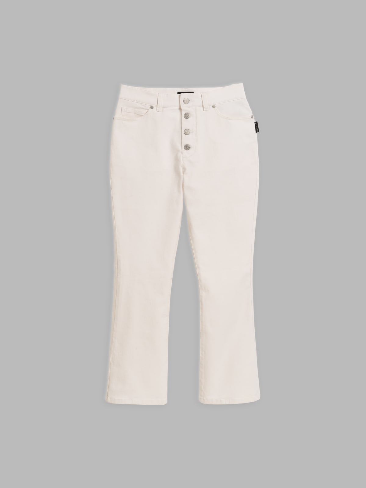 white flared cotton jeans