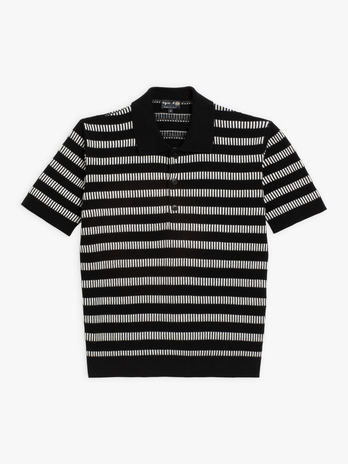 black Piano polo shirt in fancy striped cotton