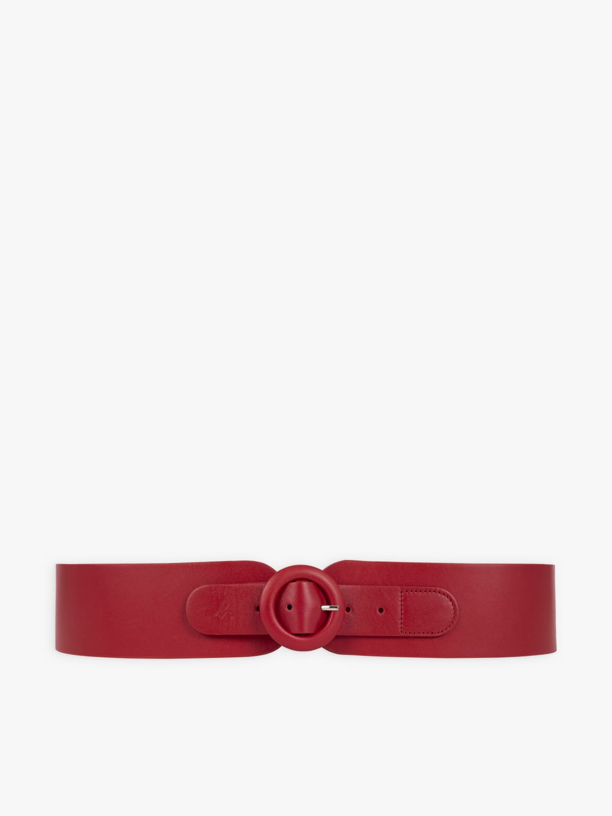 red Grace washed lambskin leather belt