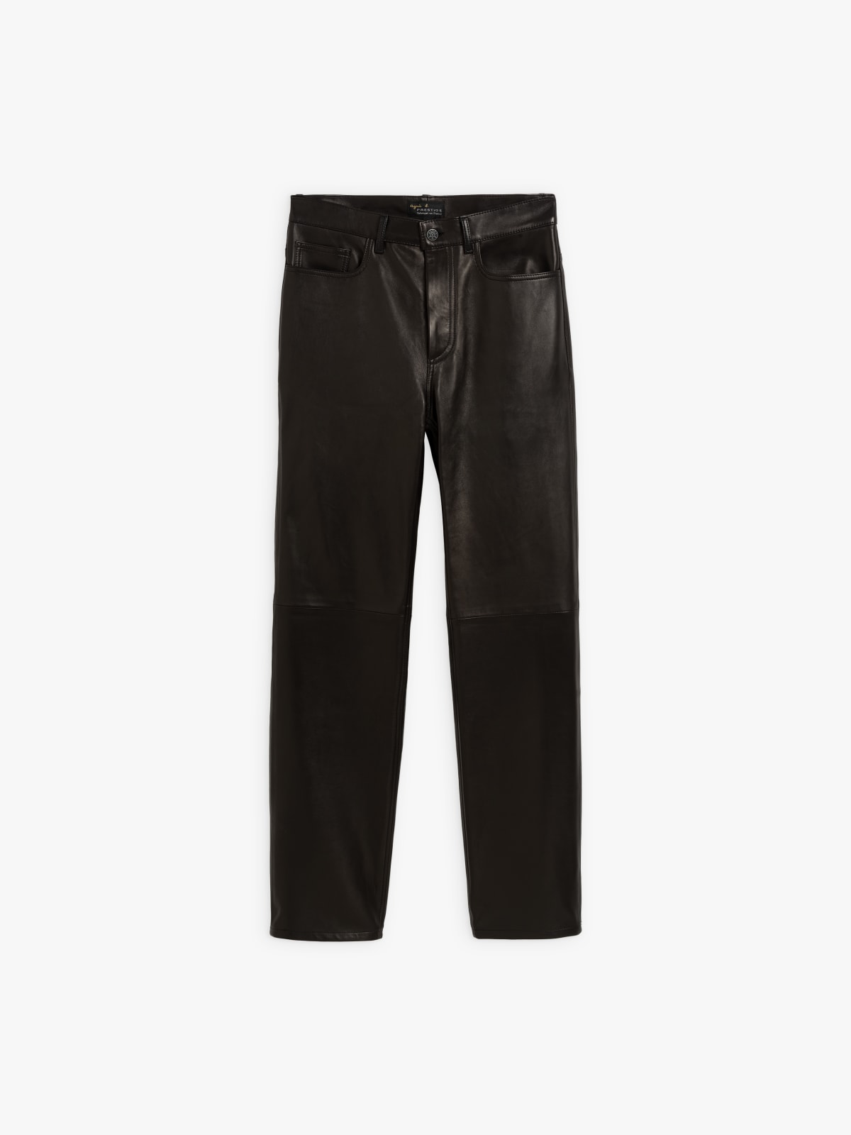 pantalon Jean's New en cuir d'agneau noir