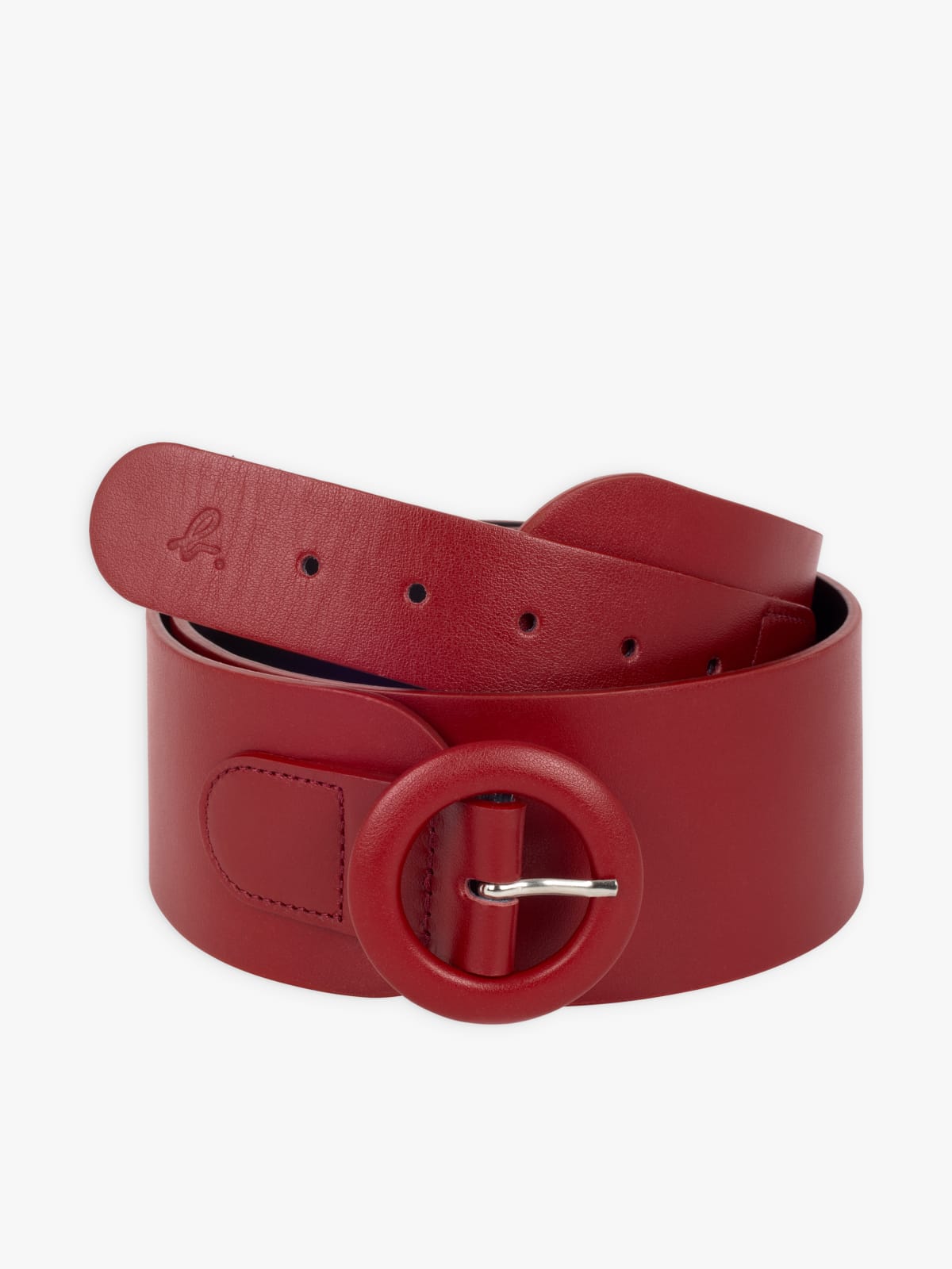 red Grace washed lambskin leather belt