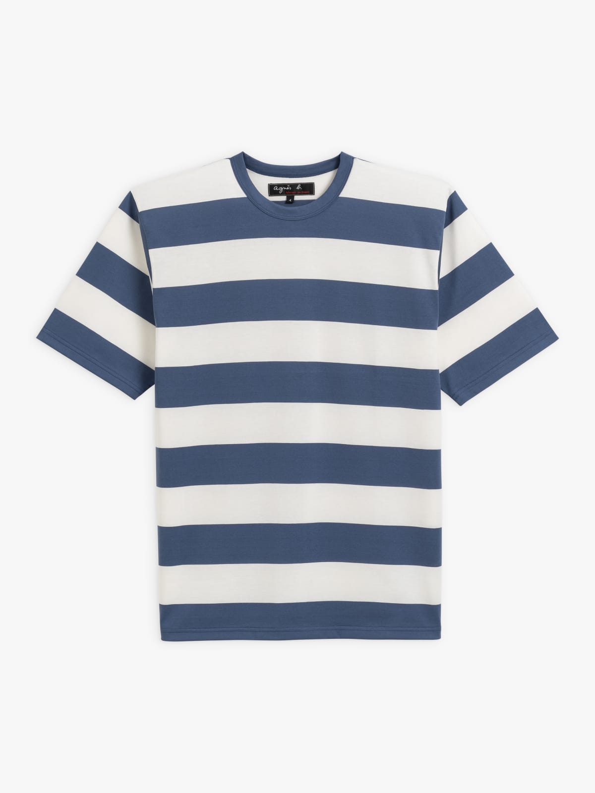 blue Chris cotton t-shirt with wide 60/60 stripes