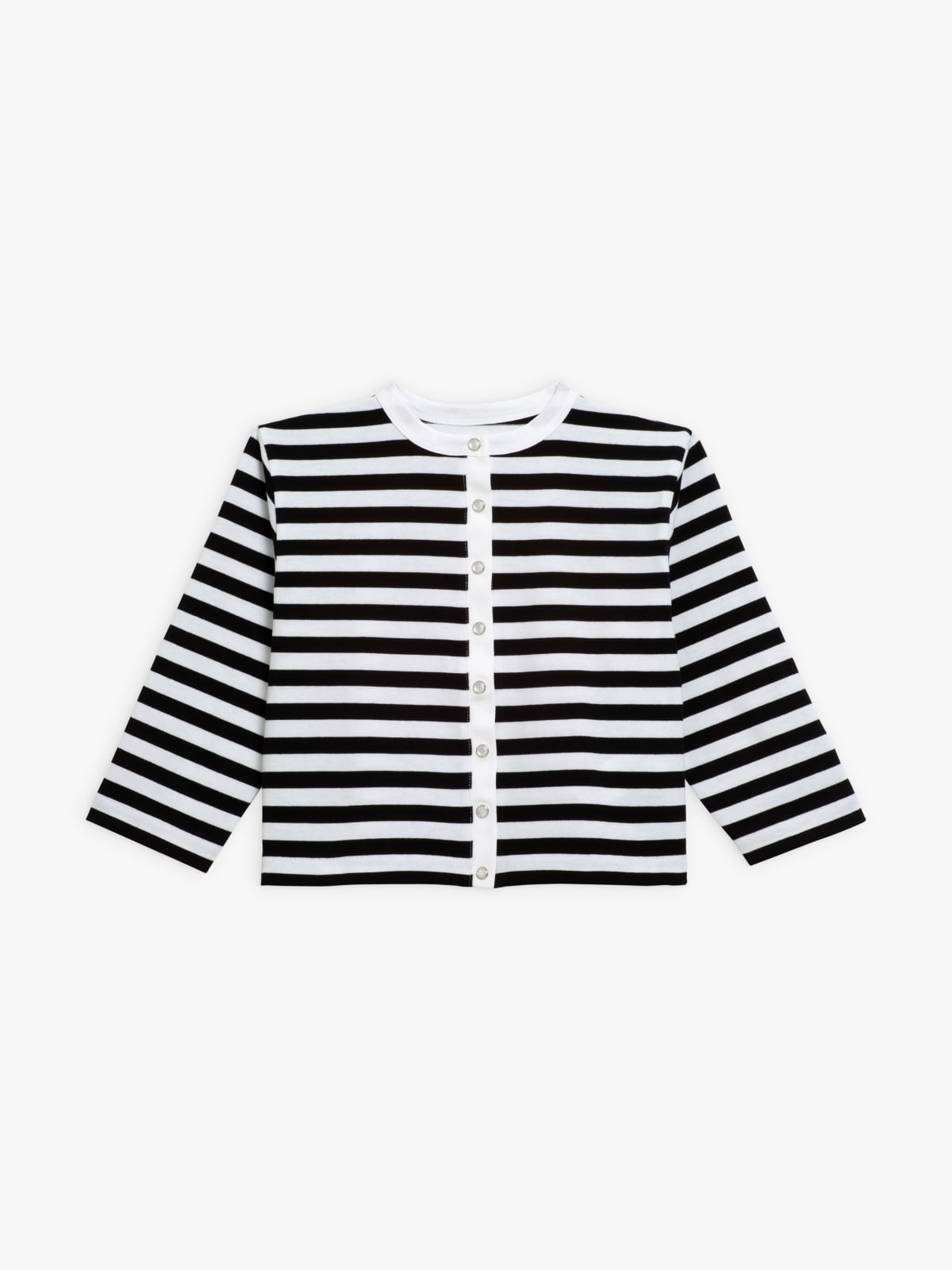 cardigan pressions en jersey de coton noir et blanc